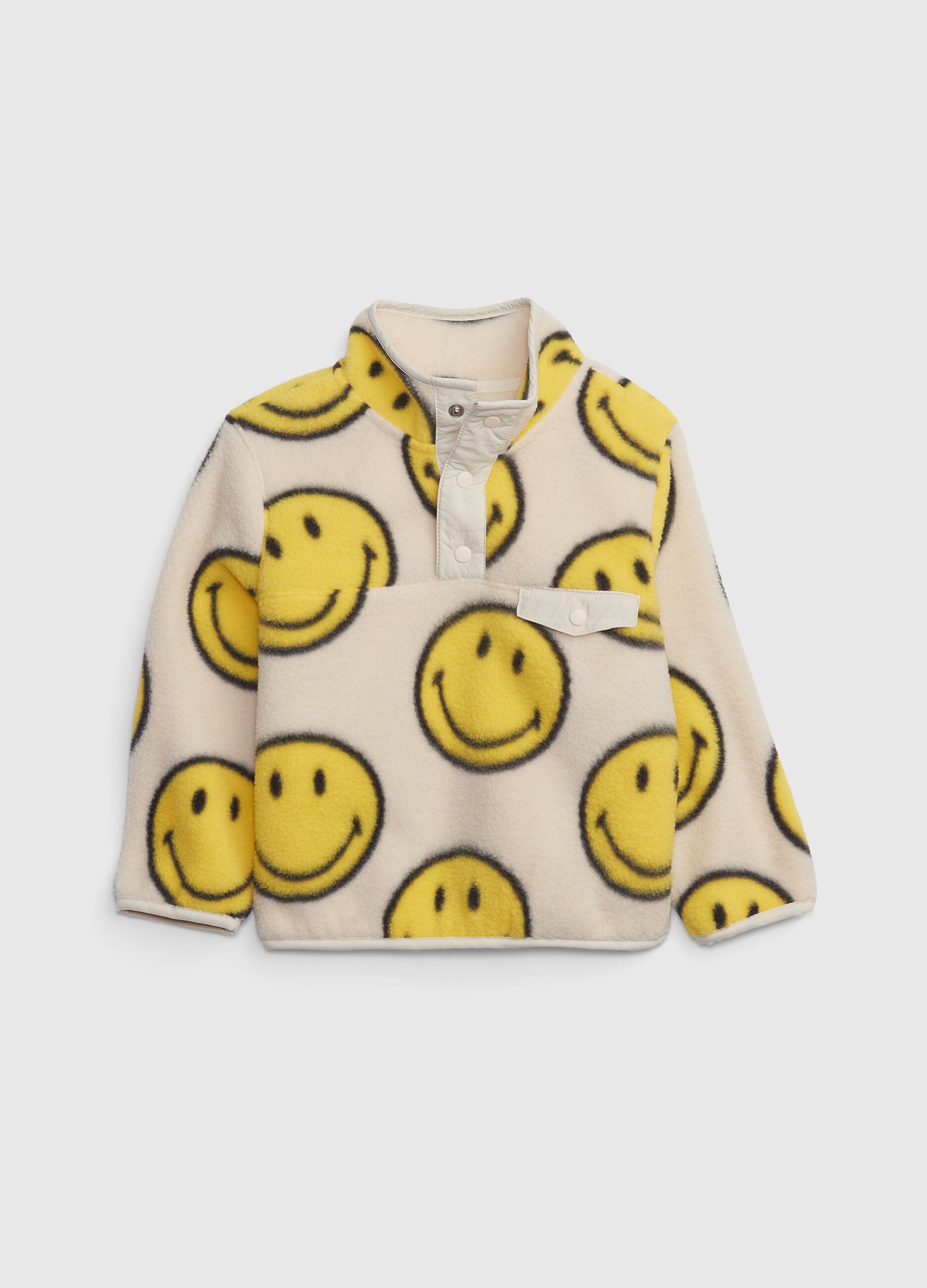 Smiley® fleece sweatshirt with mock neck