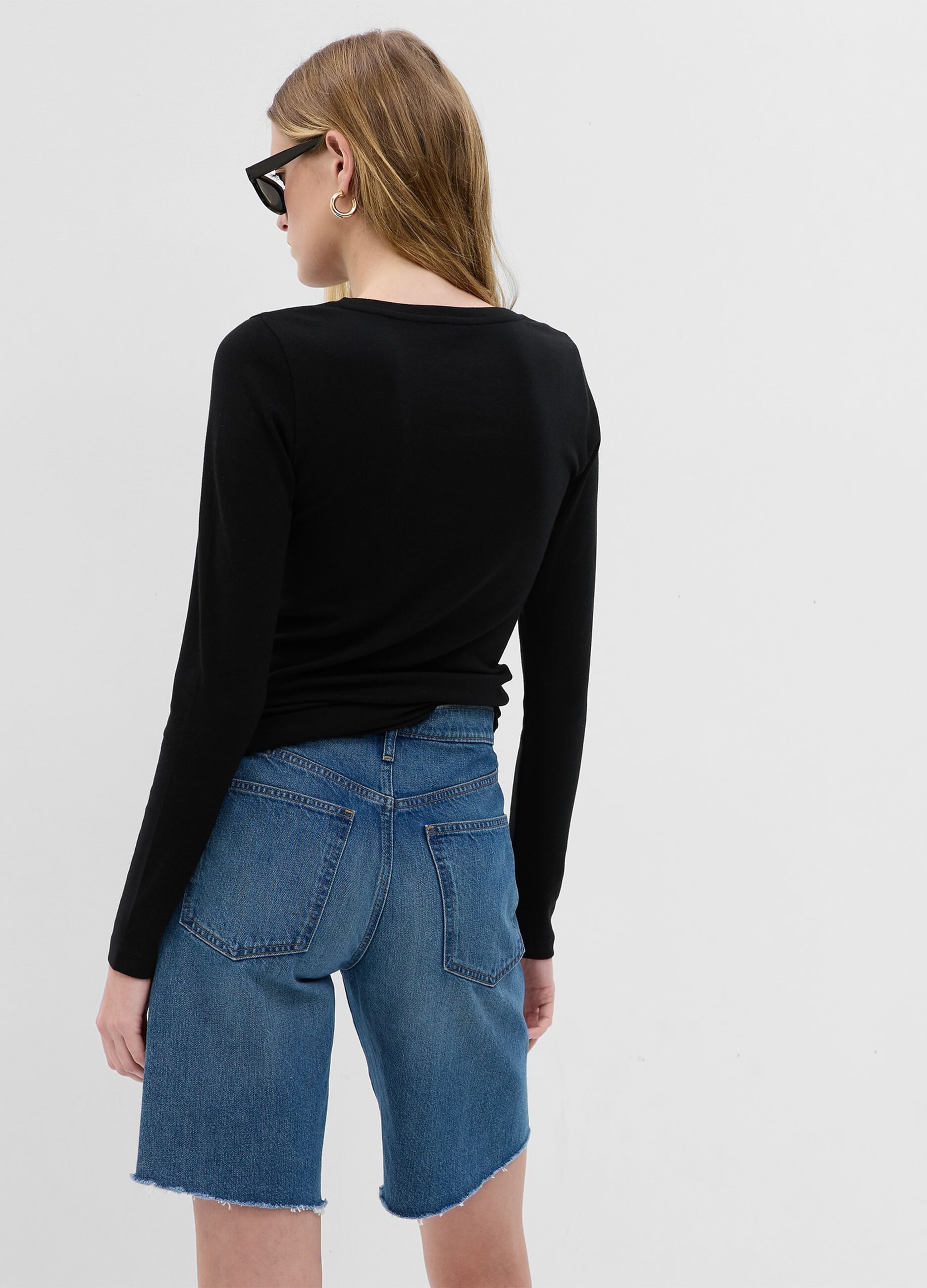 T-shirt a maniche lunghe in cotone e modal_1