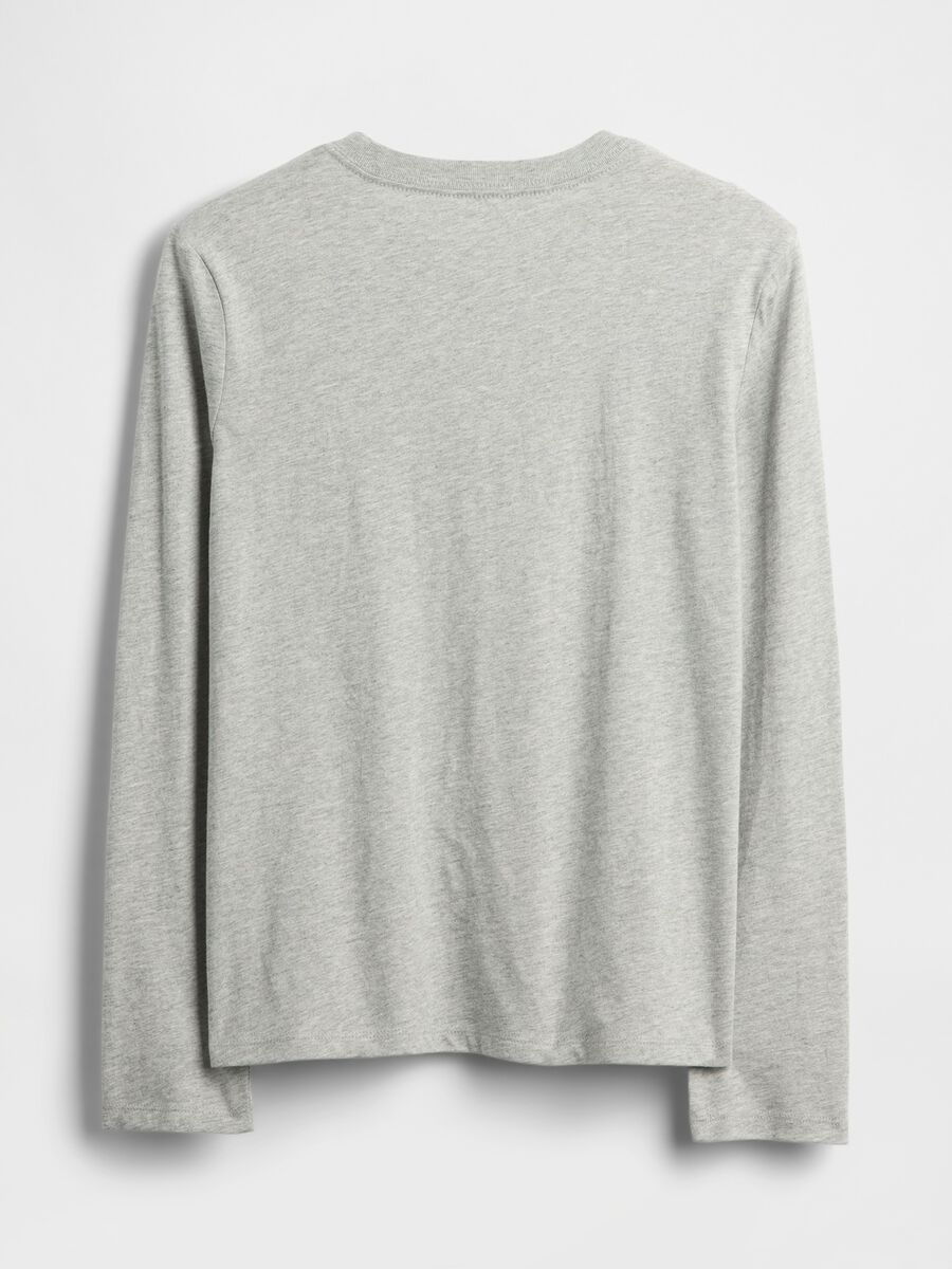 T-shirt grigia a maniche lunghe in cotone per bambino Bambino_1