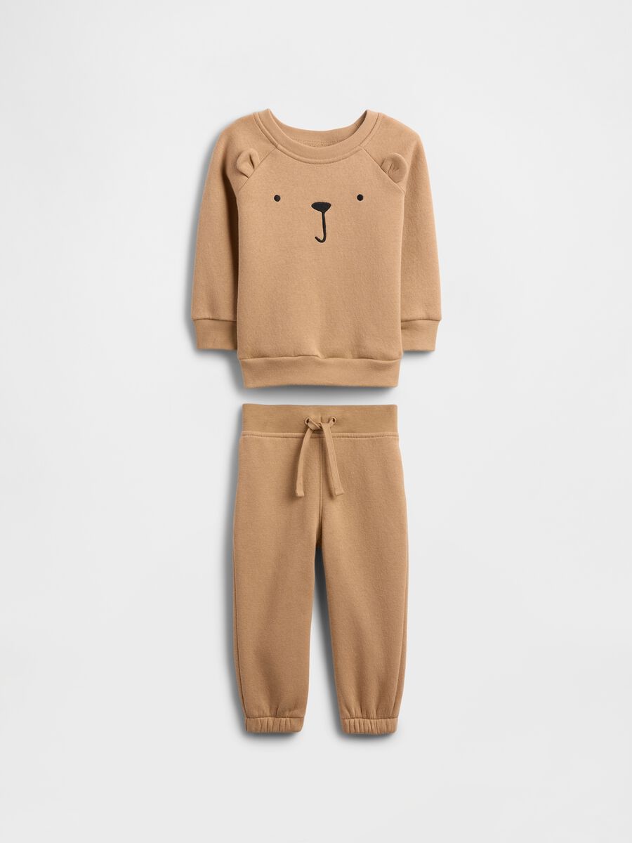 Brown cotton blend set Newborn Boy_0