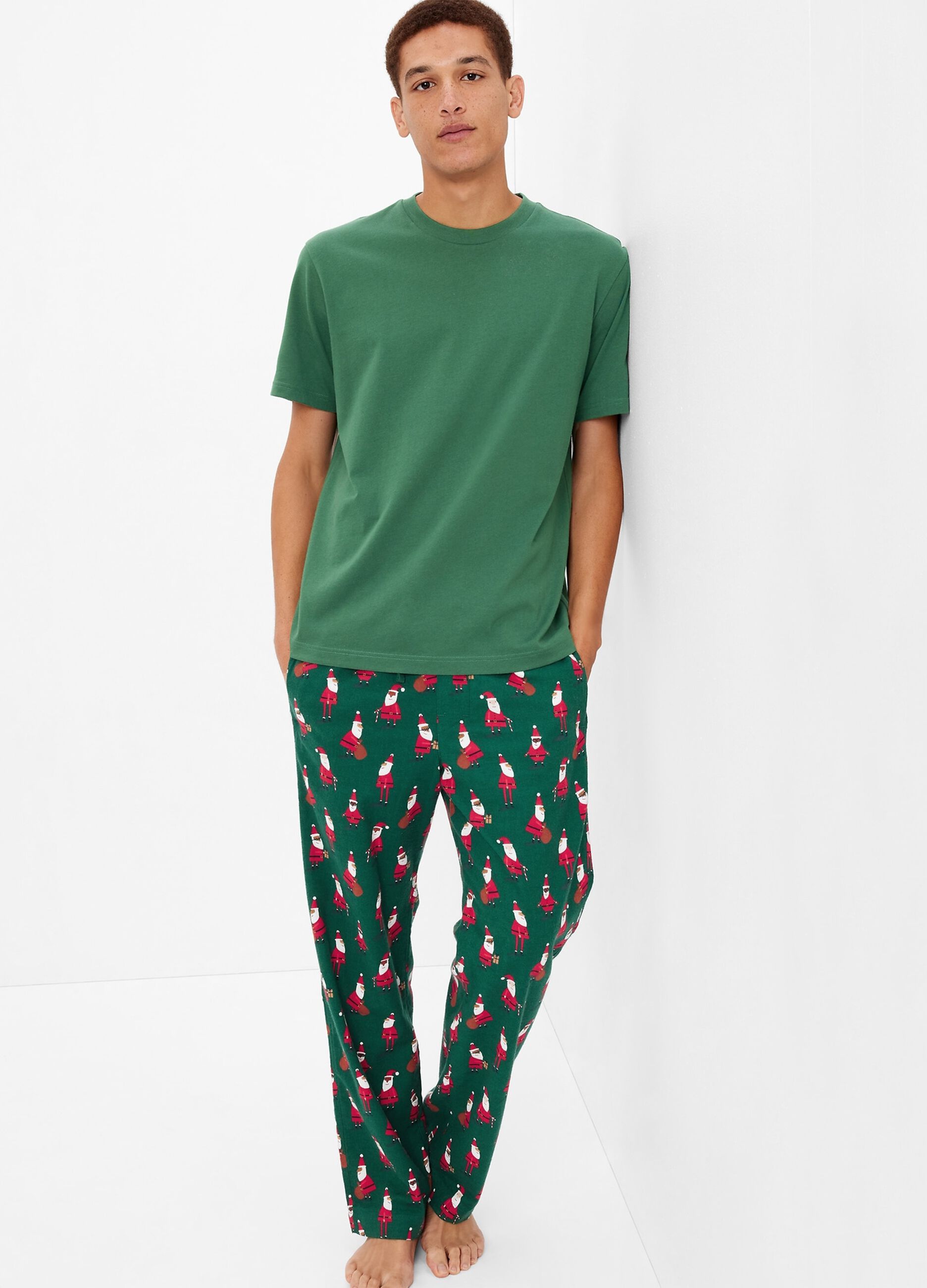 Pantalone pigiama di flanella Babbo Natale