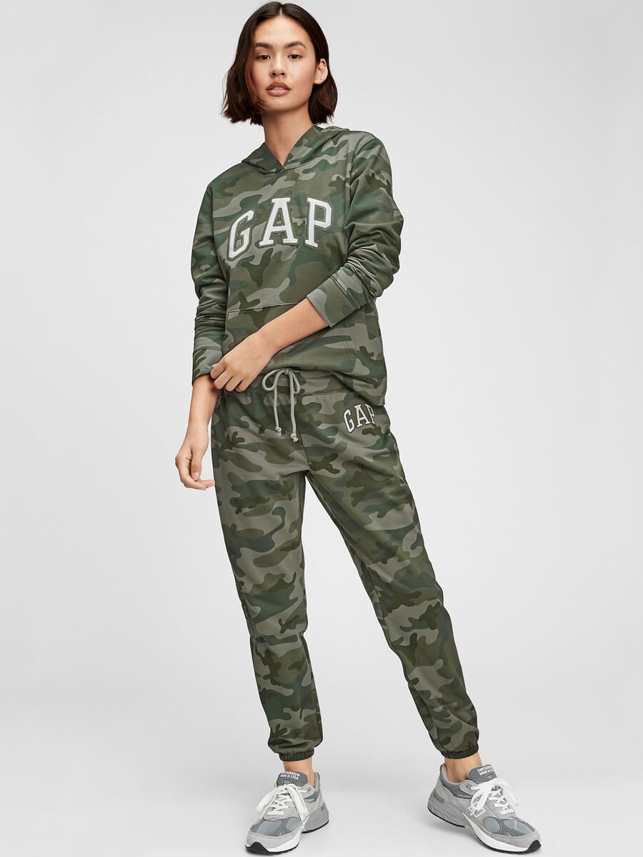 Camouflage joggers with logo embroidery Woman_0