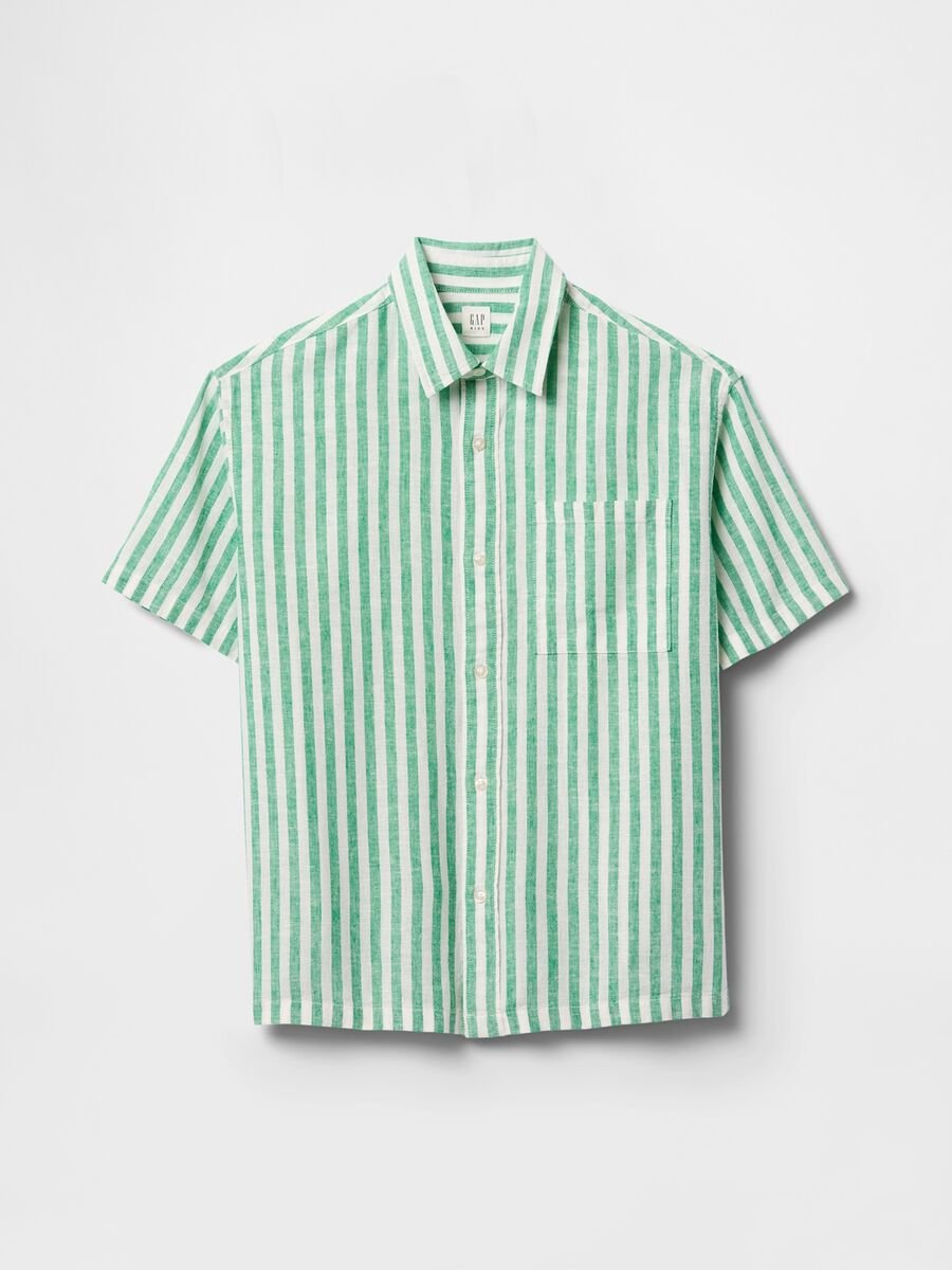 Camicia a righe verdi e bianche Boy_3