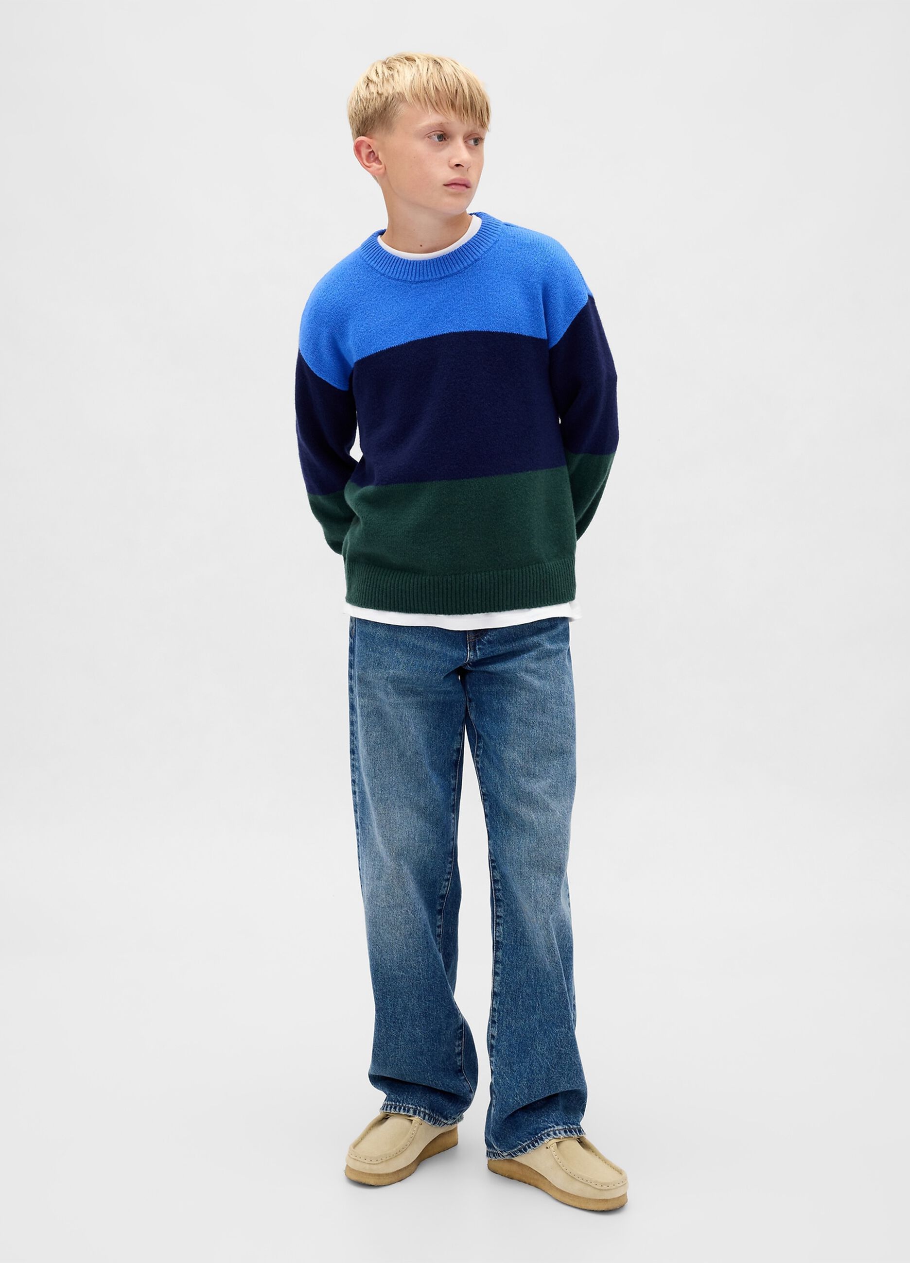 Maglione CashSoft a righe in misto cotone