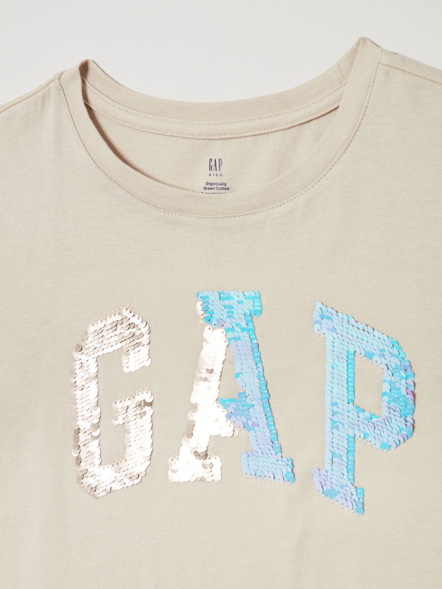 T-shirt con logo di paillettes reversibili  Bambina_2