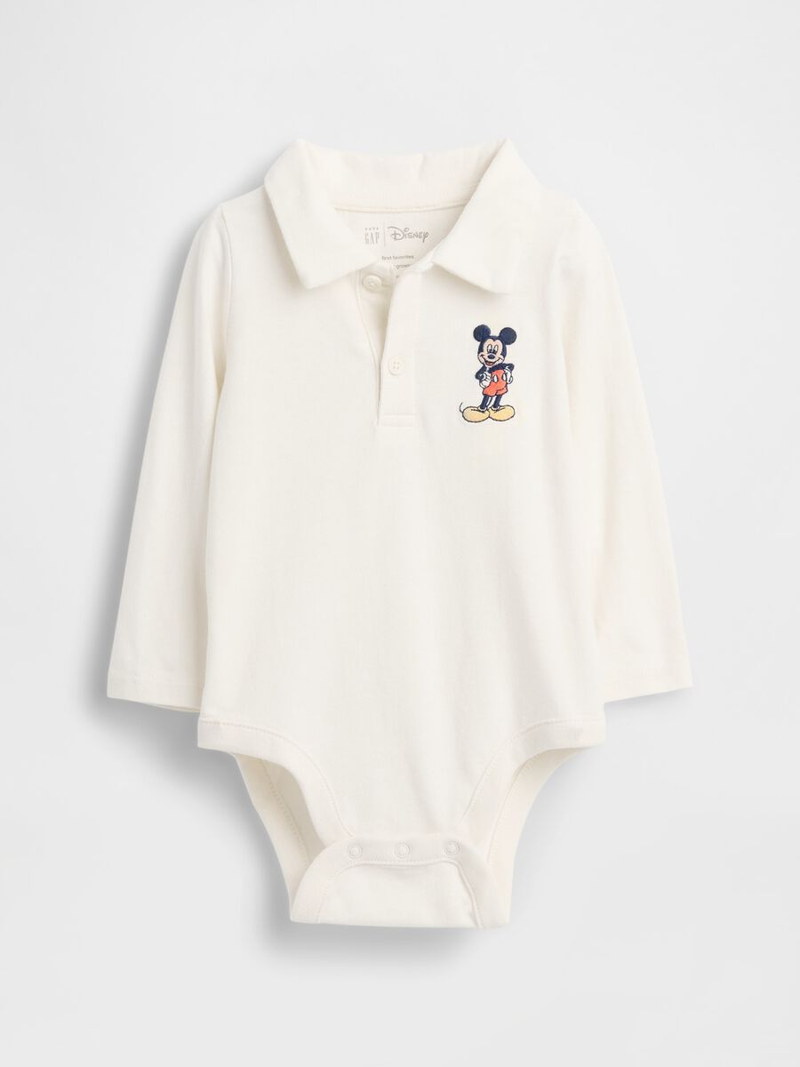 White cotton baby bodysuit Newborn Boy_0