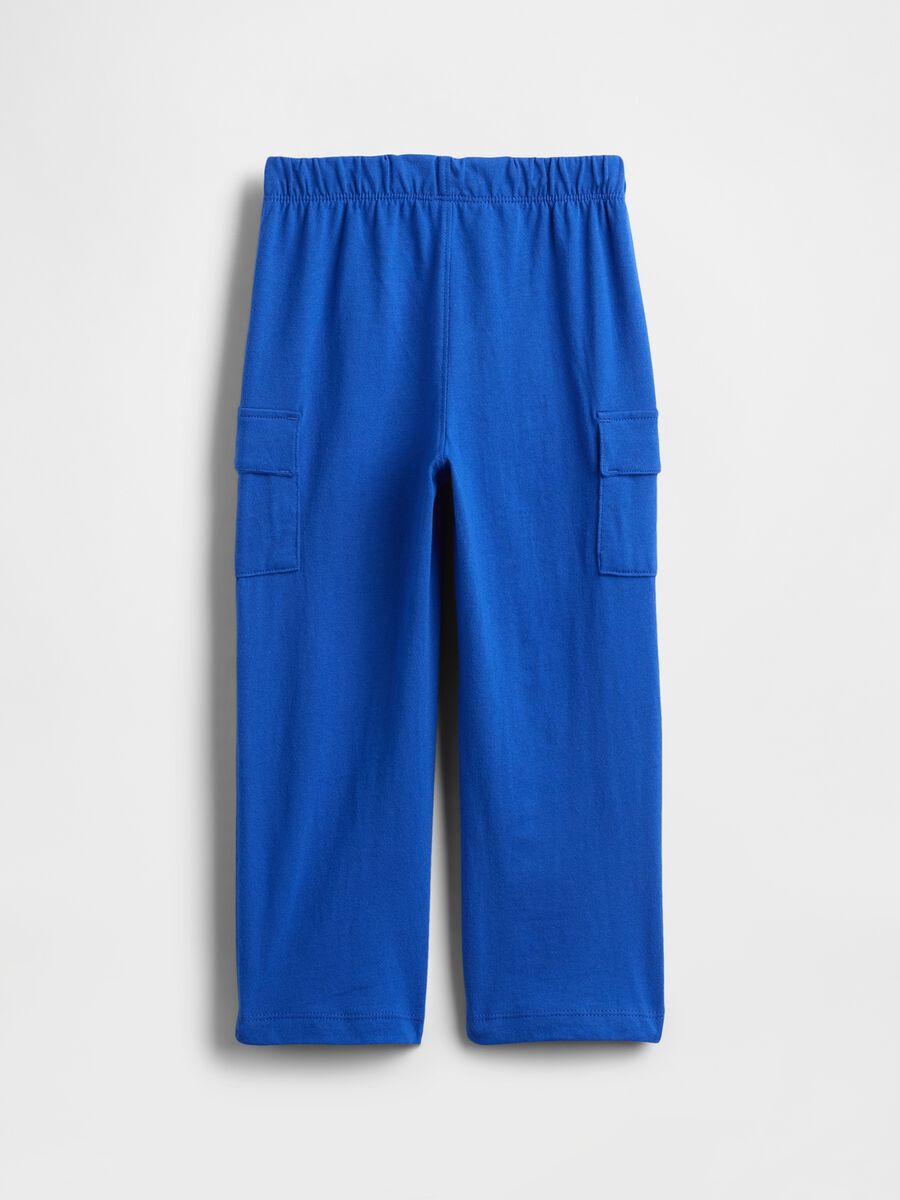 Pantaloni blu cargo in cotone Bambino_1