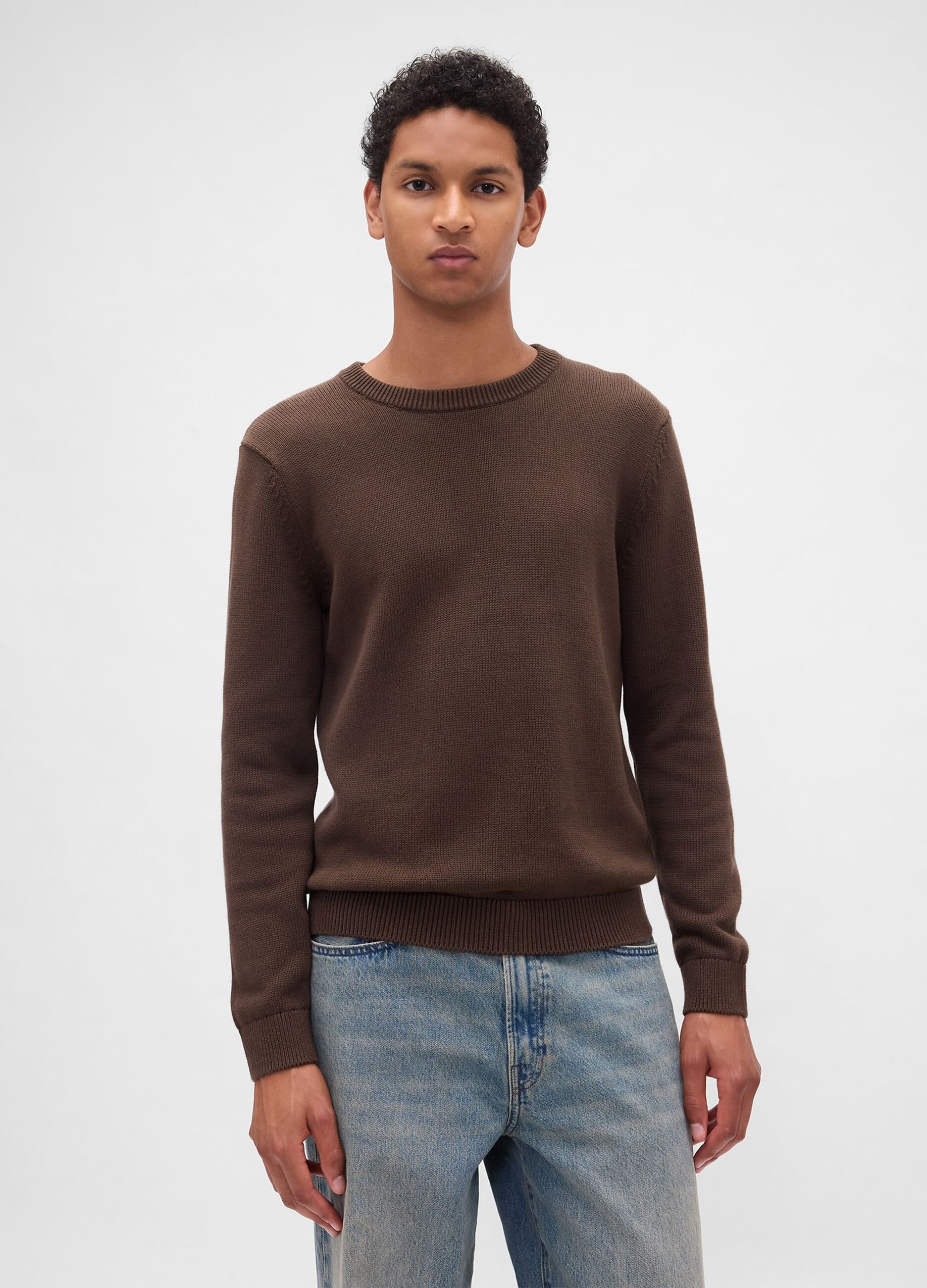 Maglione marrone in cotone_1