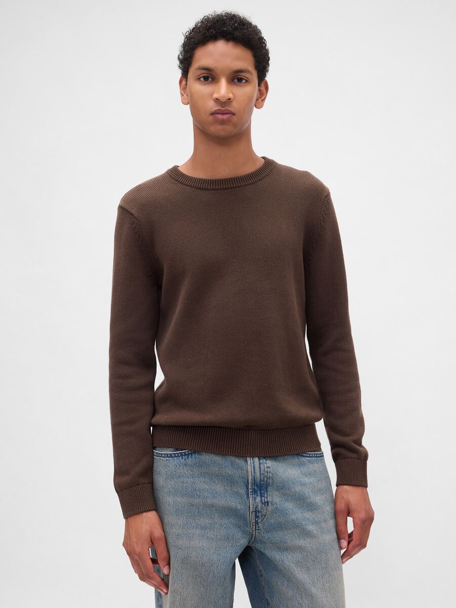 Maglione marrone in cotone Uomo_1