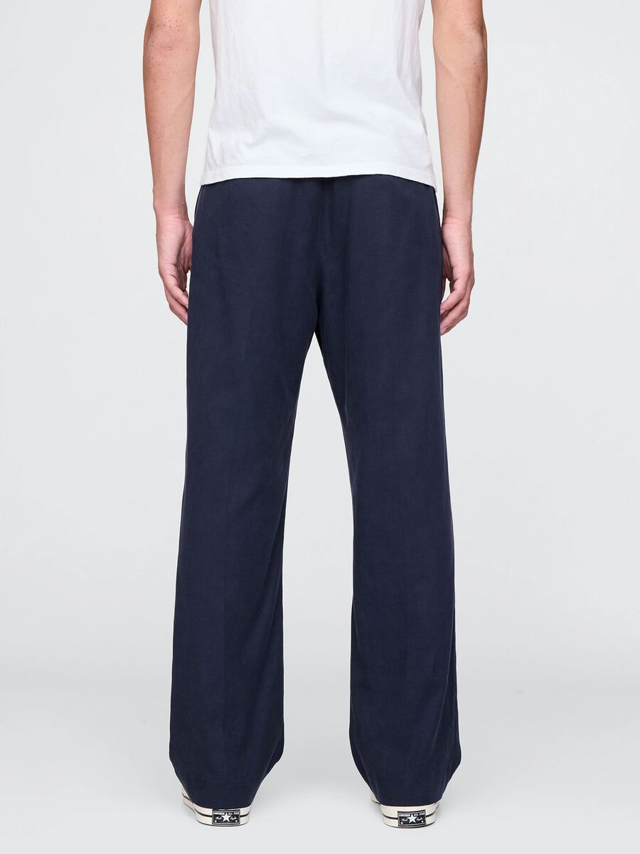 Men's blue trousers in Lyocell and cotton Man_2