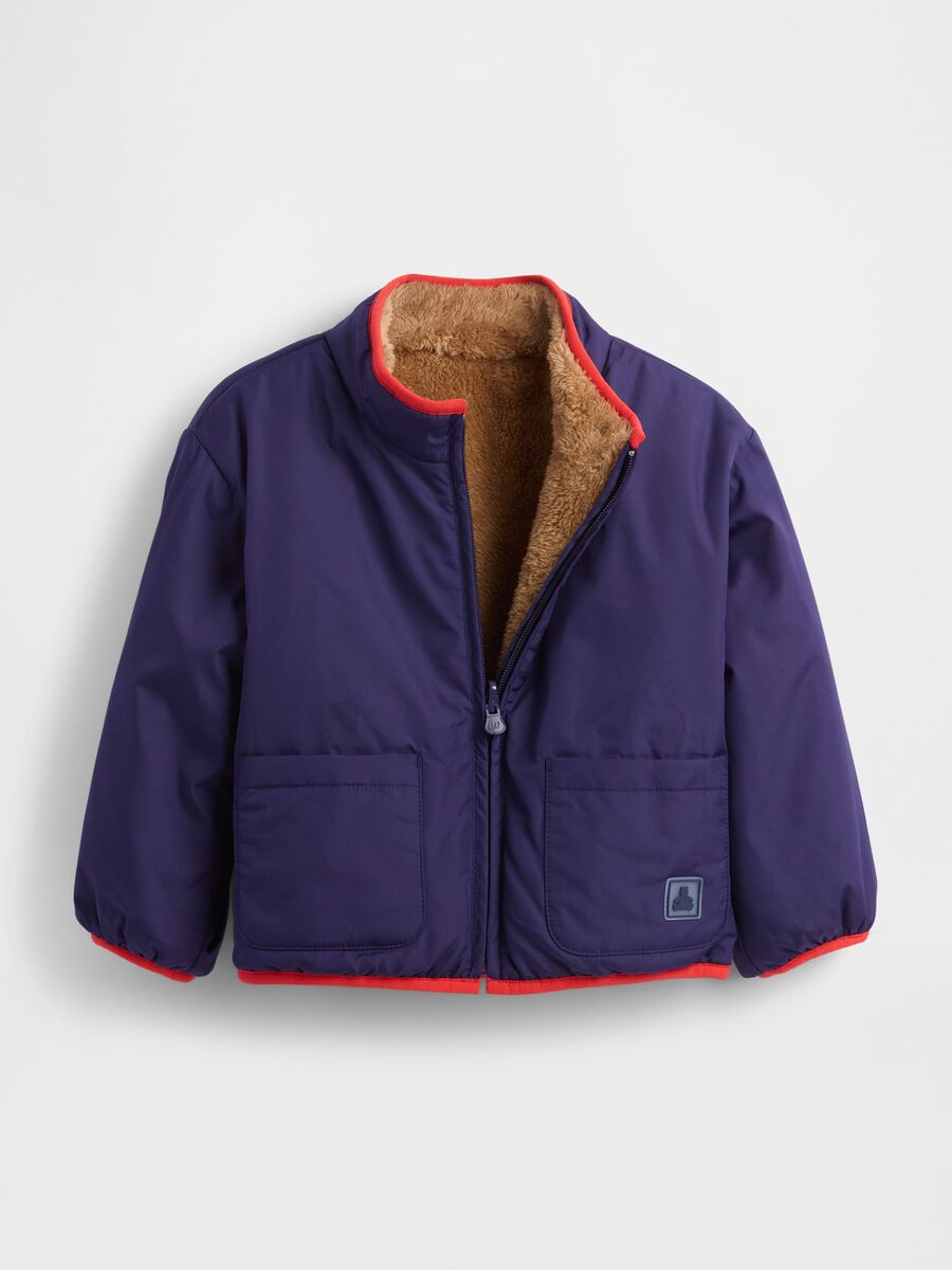 Reversible brown jacket for children Baby Boy_1