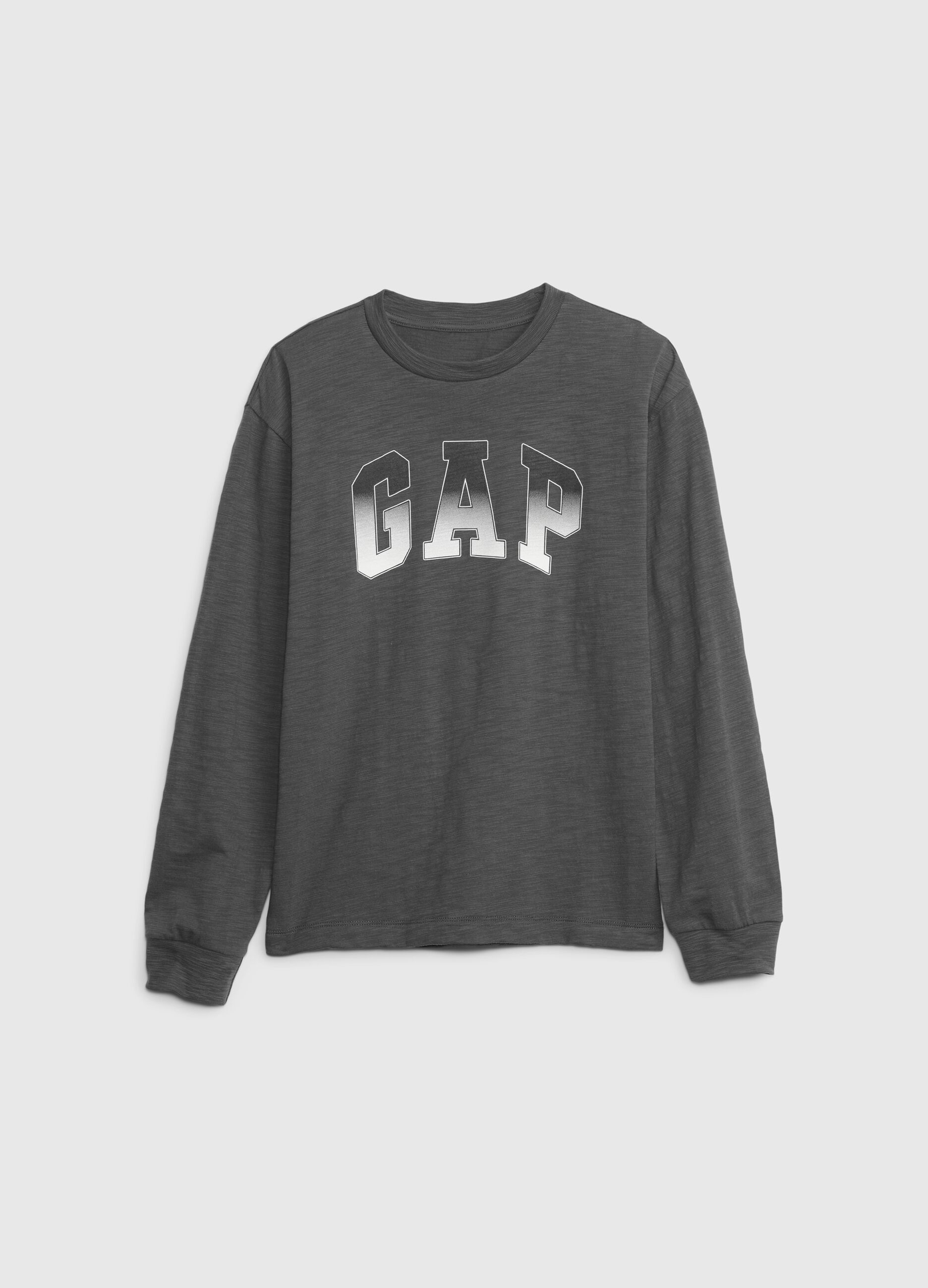 Long-sleeved T-shirt with degradé logo print