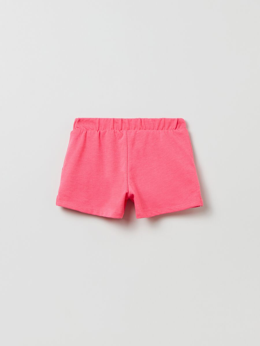 Fleece shorts with logo print Girl_1