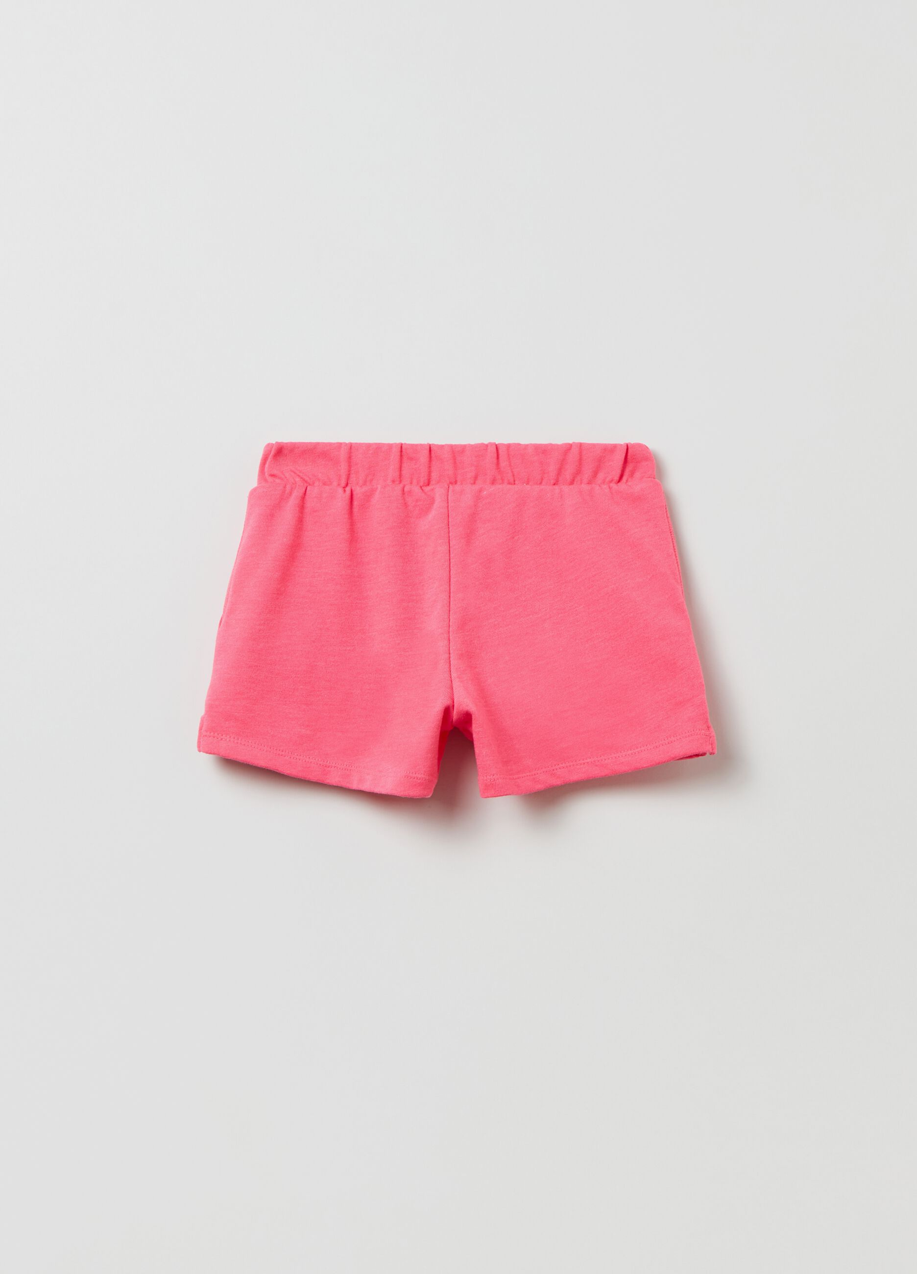 Fleece shorts with logo print_1