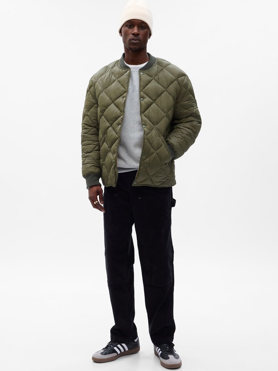 Quilted bomber jacket with buttons Man_0