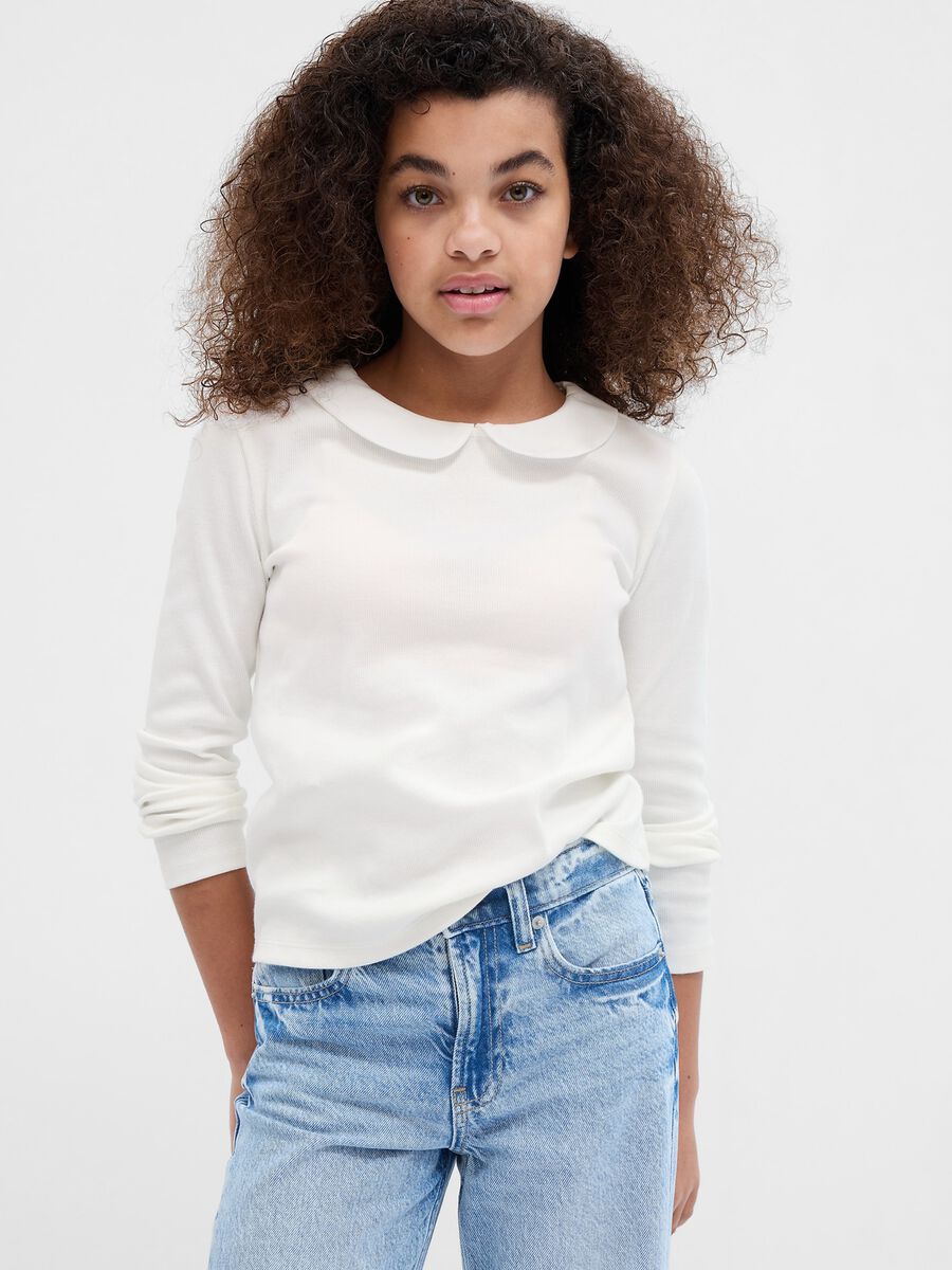 Long-sleeved T-shirt with collar Girl_0