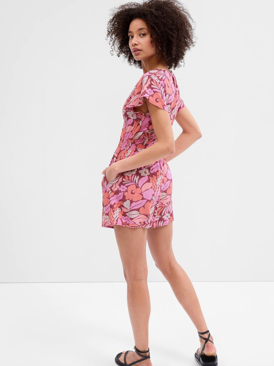Short jumpsuit with floral print Woman_2
