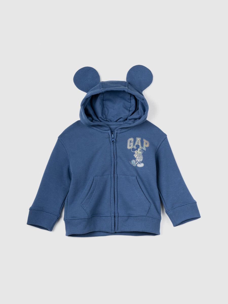 Full-zip sweatshirt with Disney Mickey Mouse print and logo_0