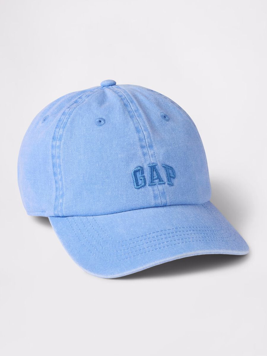 Cappello da baseball azzurro in cotone Donna_0