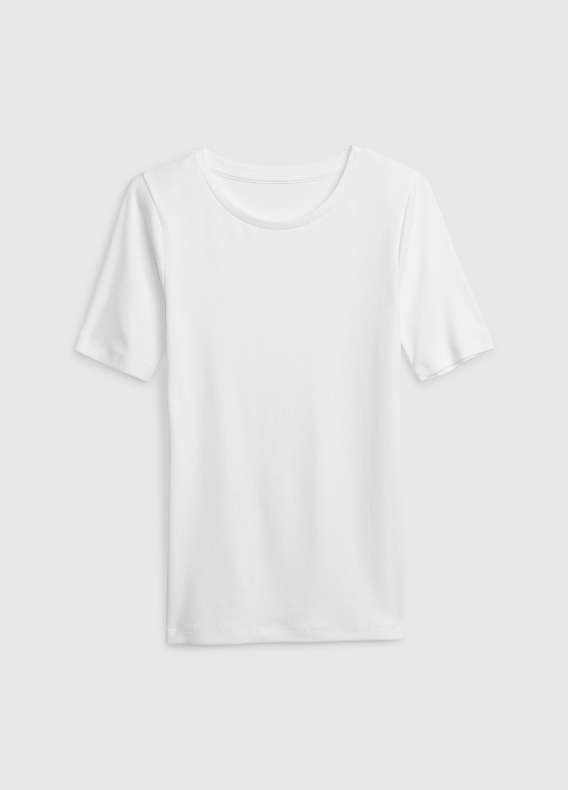 Round-neck t-shirt in stretch cotton and modal_4