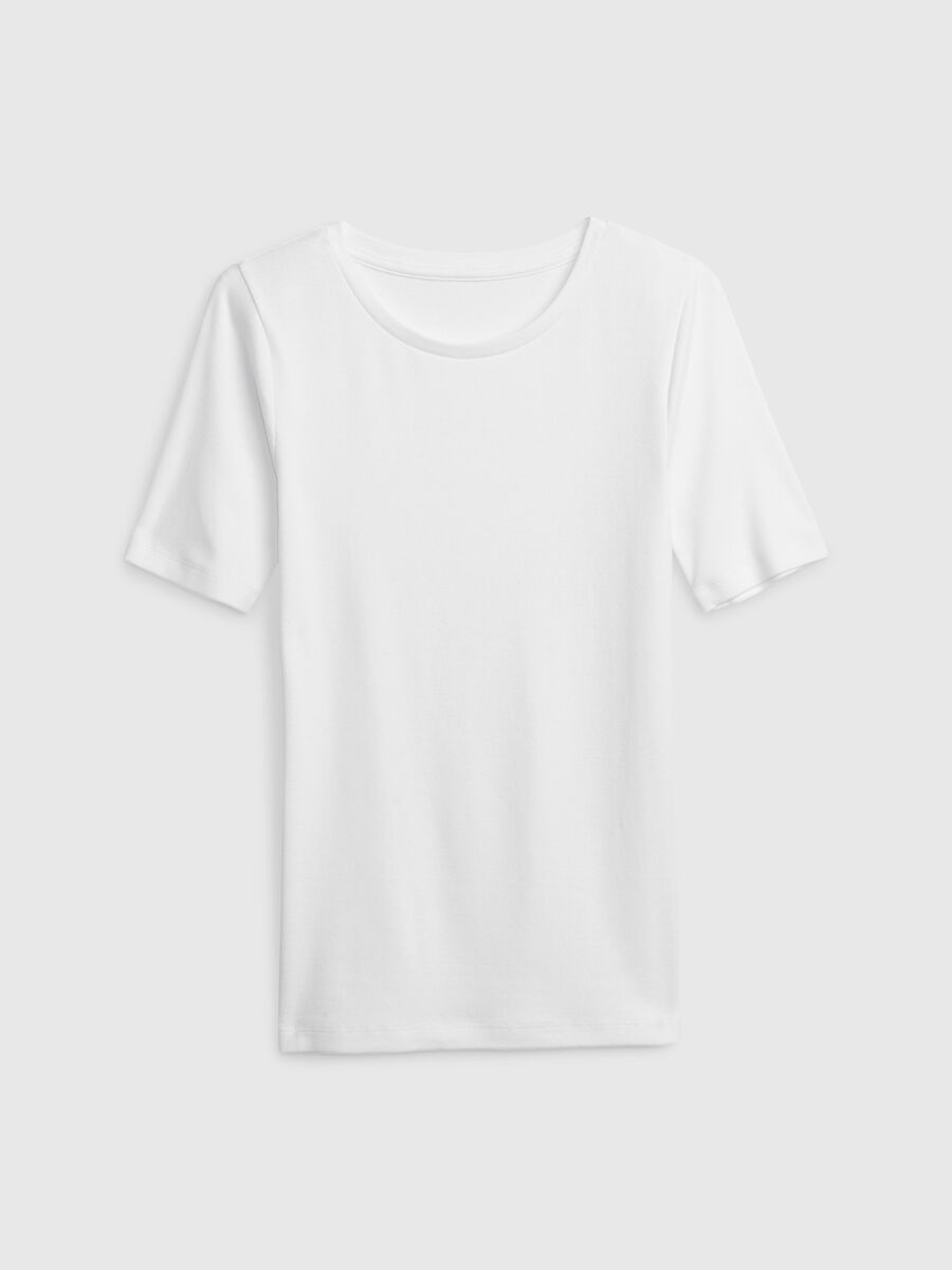 T-shirt girocollo in cotone e modal stretch Donna_4