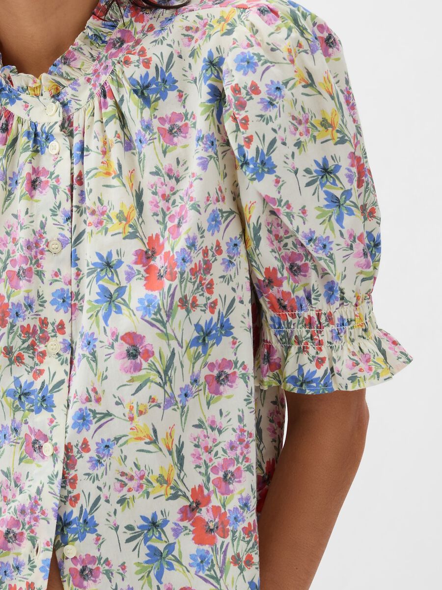 Floral blouse with puffed sleeves Woman_2