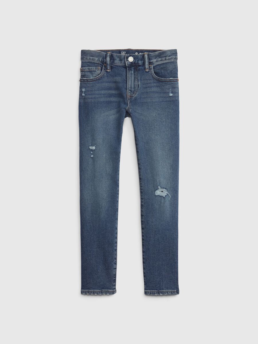 Slim-fit jeans with rips and fading Boy_0