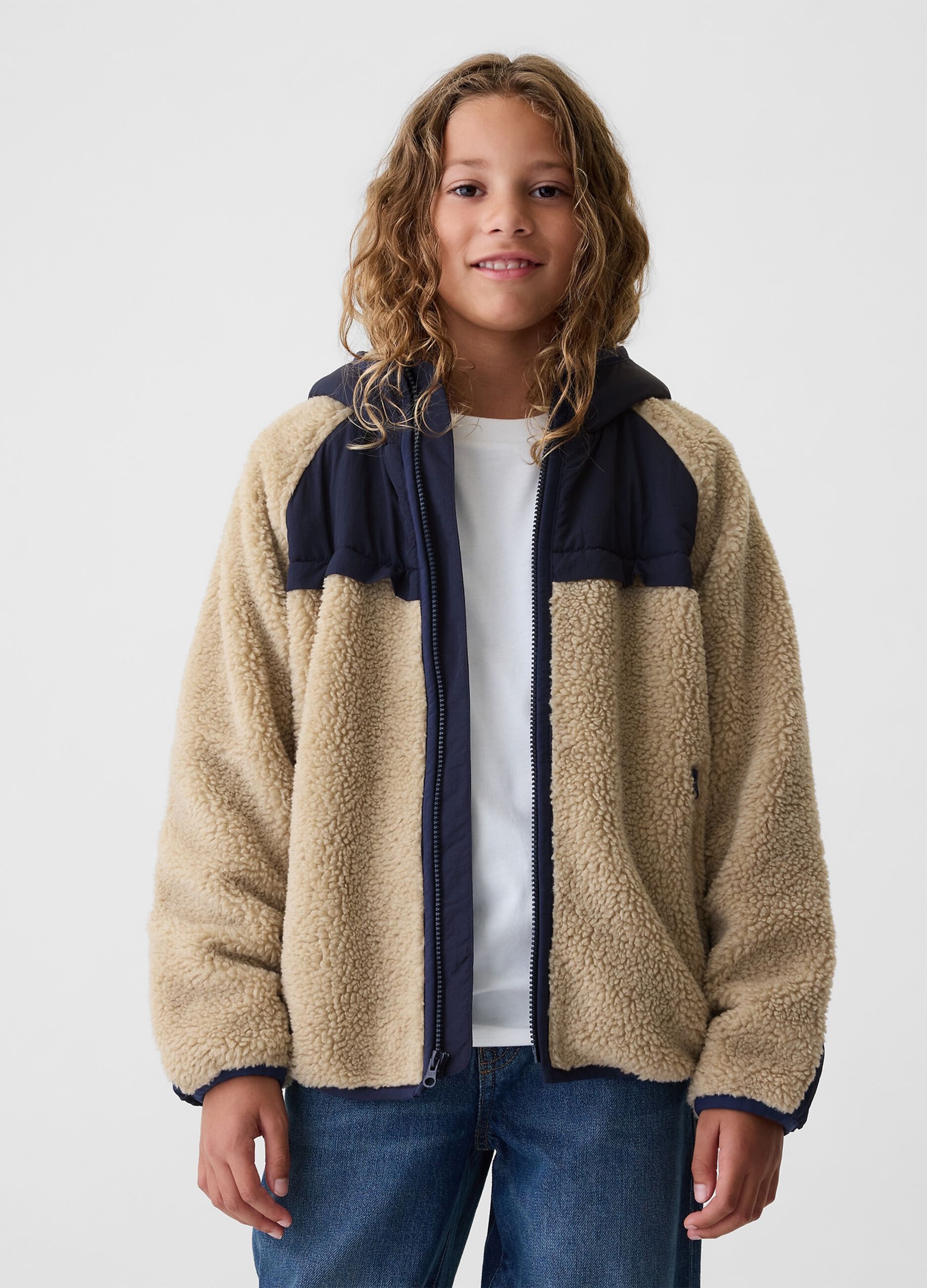Giacca in sherpa con cappuccio_1