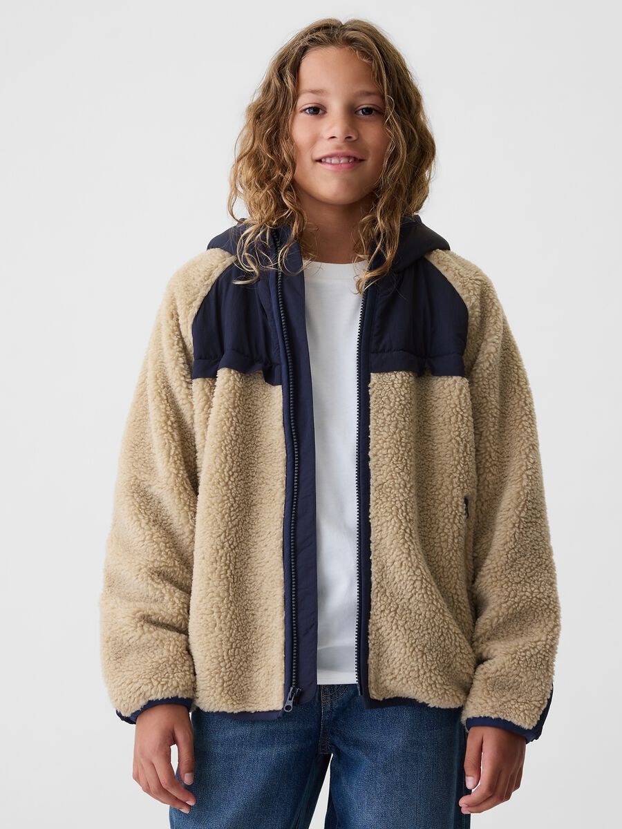 Giacca in sherpa con cappuccio Bambino_1