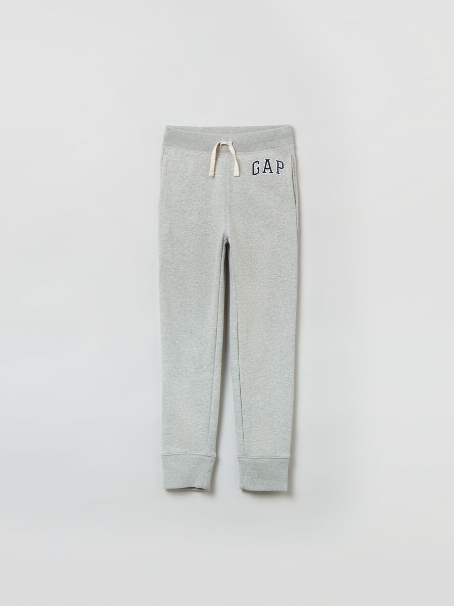 Joggers in felpa melange con logo Bambino_0