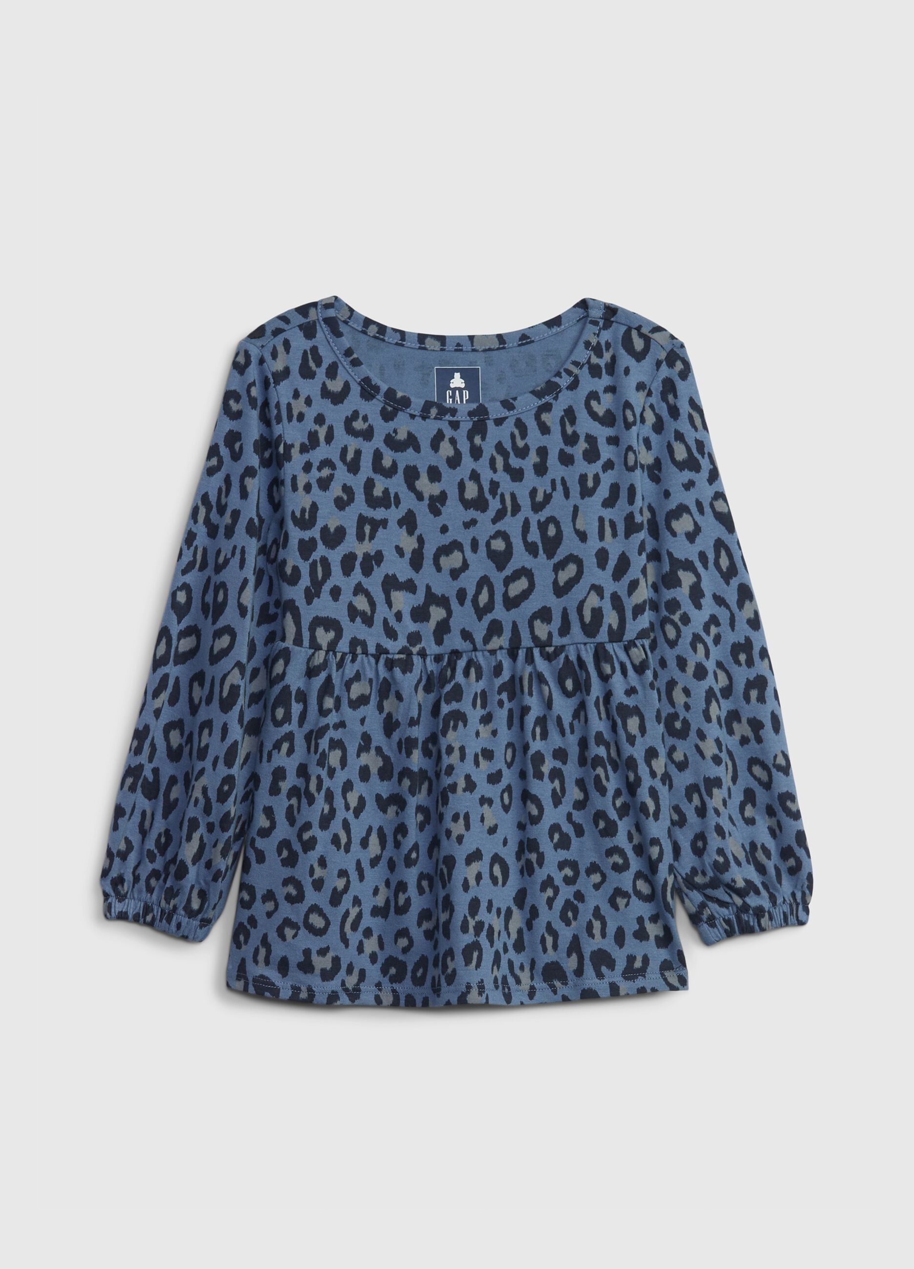 Long-sleeved T-shirt with animal print