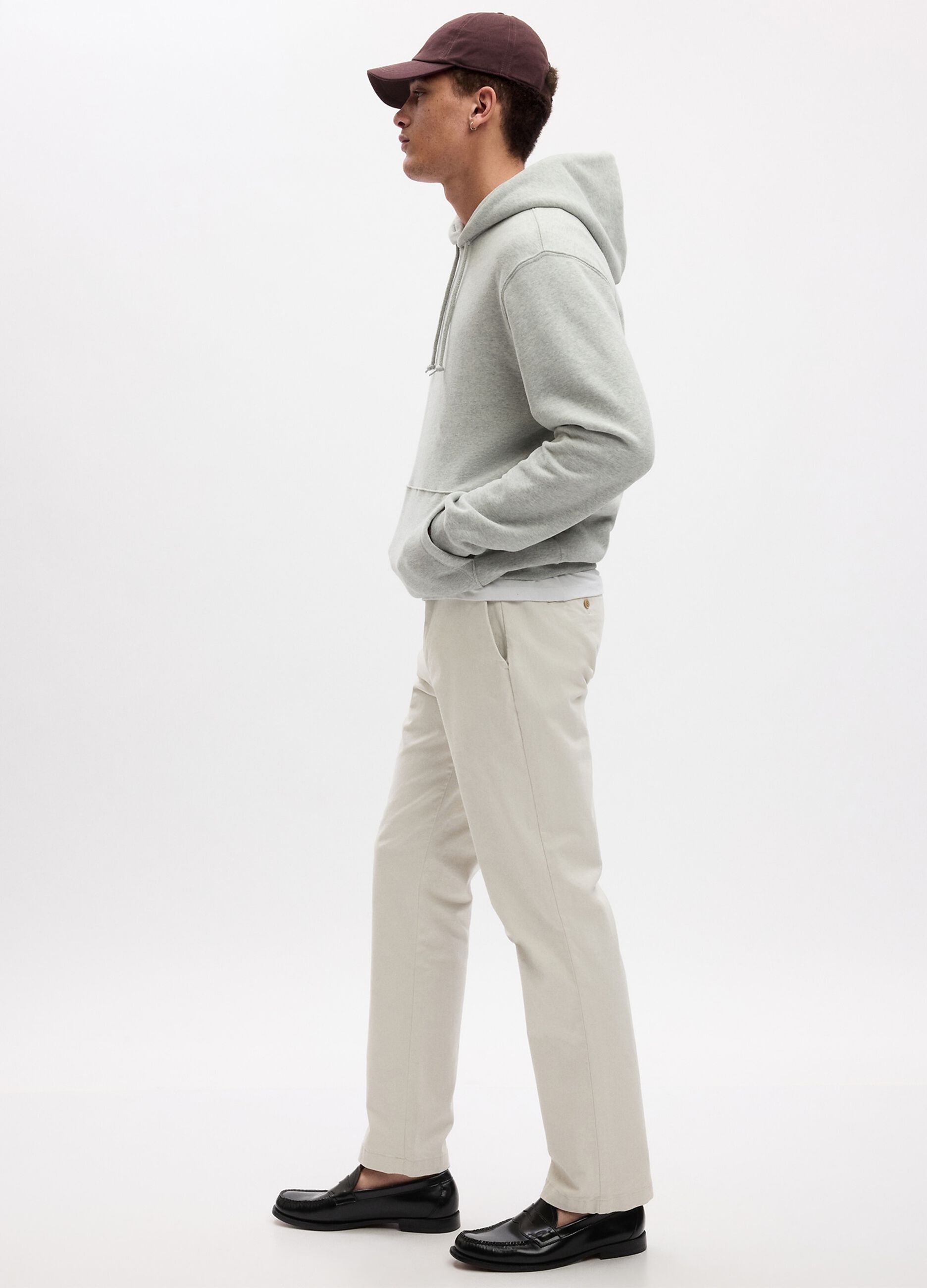 Pantalone straight fit in cotone stretch_1