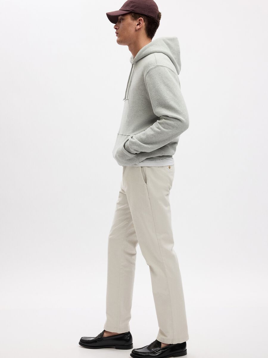 Straight-fit trousers in stretch cotton Man_1