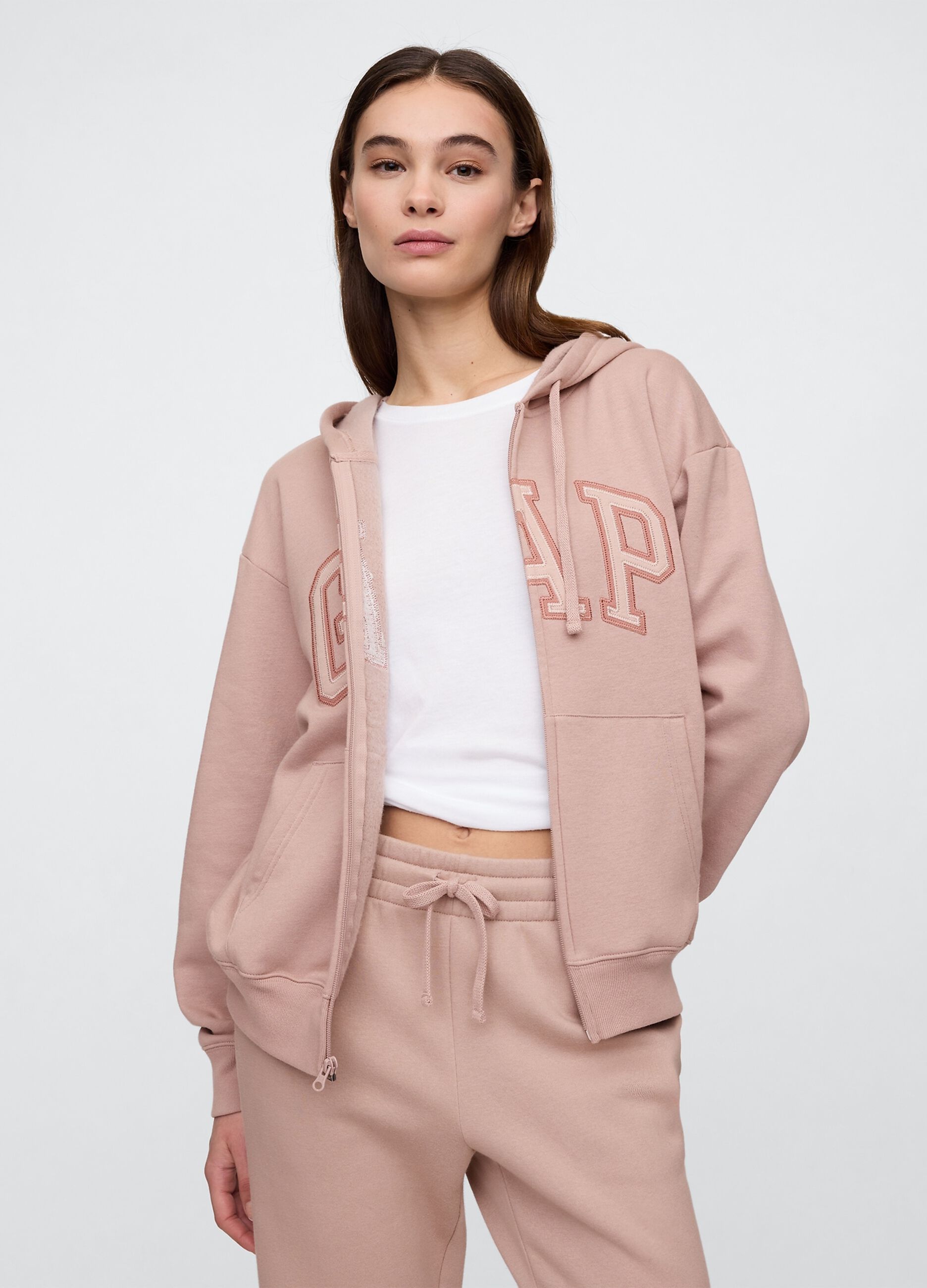 Felpa con cappuccio e full zip