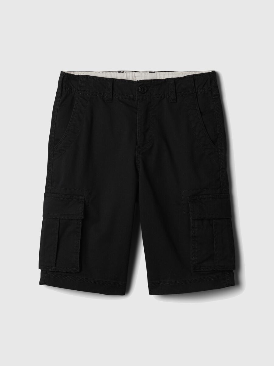 Stretch cotton cargo Bermuda shorts Boy_3