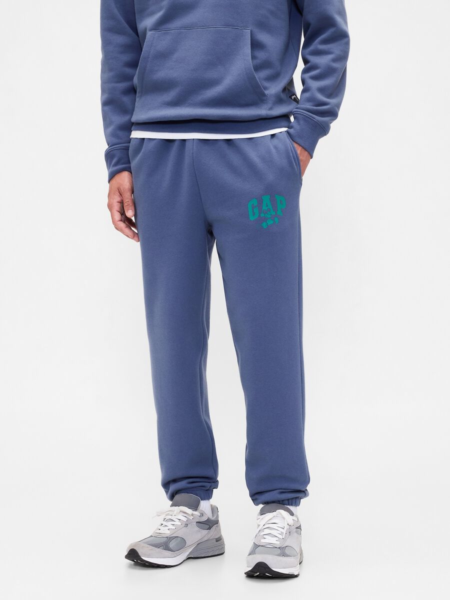 Blue Cotton Blend Trousers Man_1