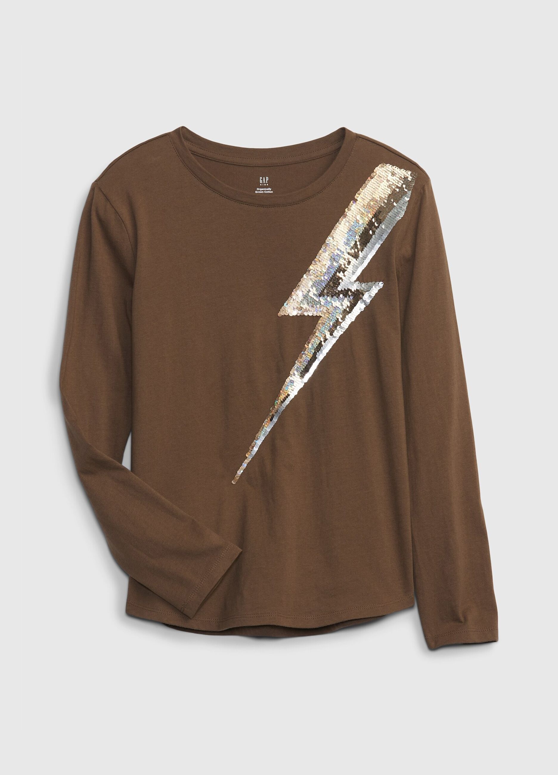 Long-sleeved T-shirt with lightning bolt