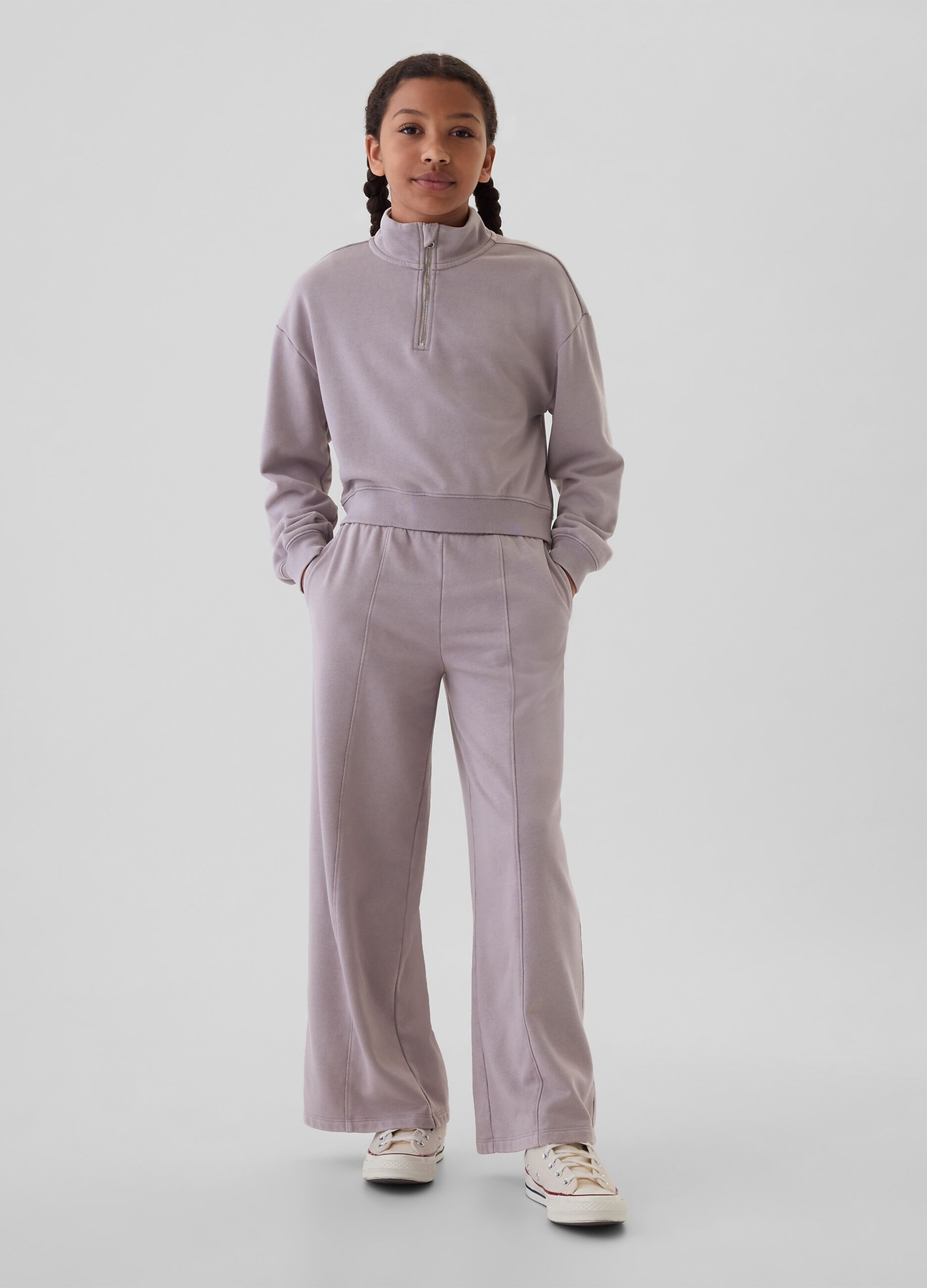 Felpa cropped half-zip_1