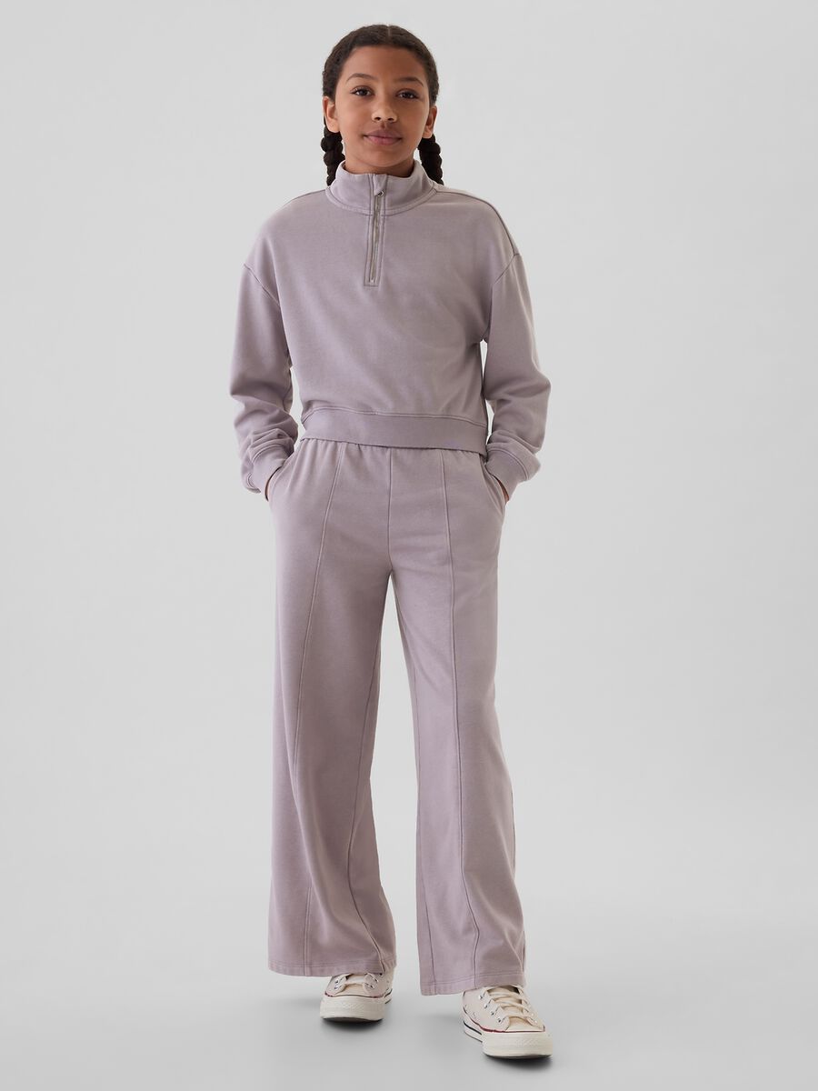 Felpa cropped half-zip Bambina_1