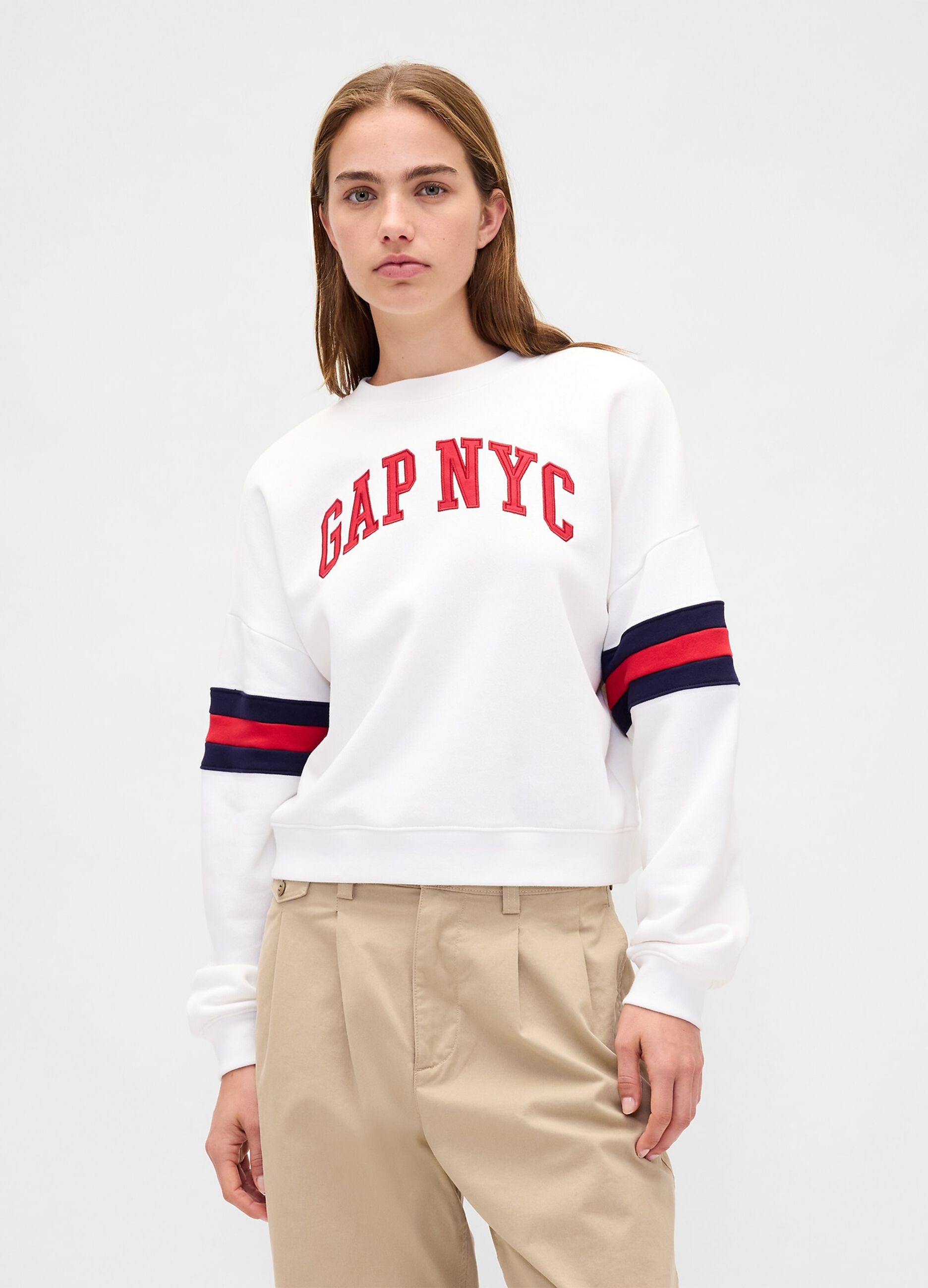 Felpa bianca con logo GAP NYC