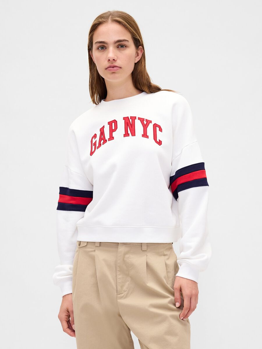 Felpa bianca con logo GAP NYC Donna_0