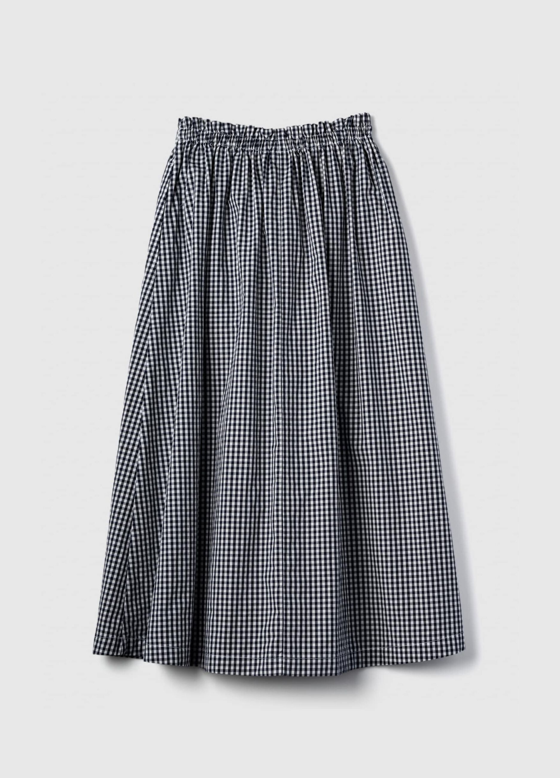 Paper bag midi skirt with pattern