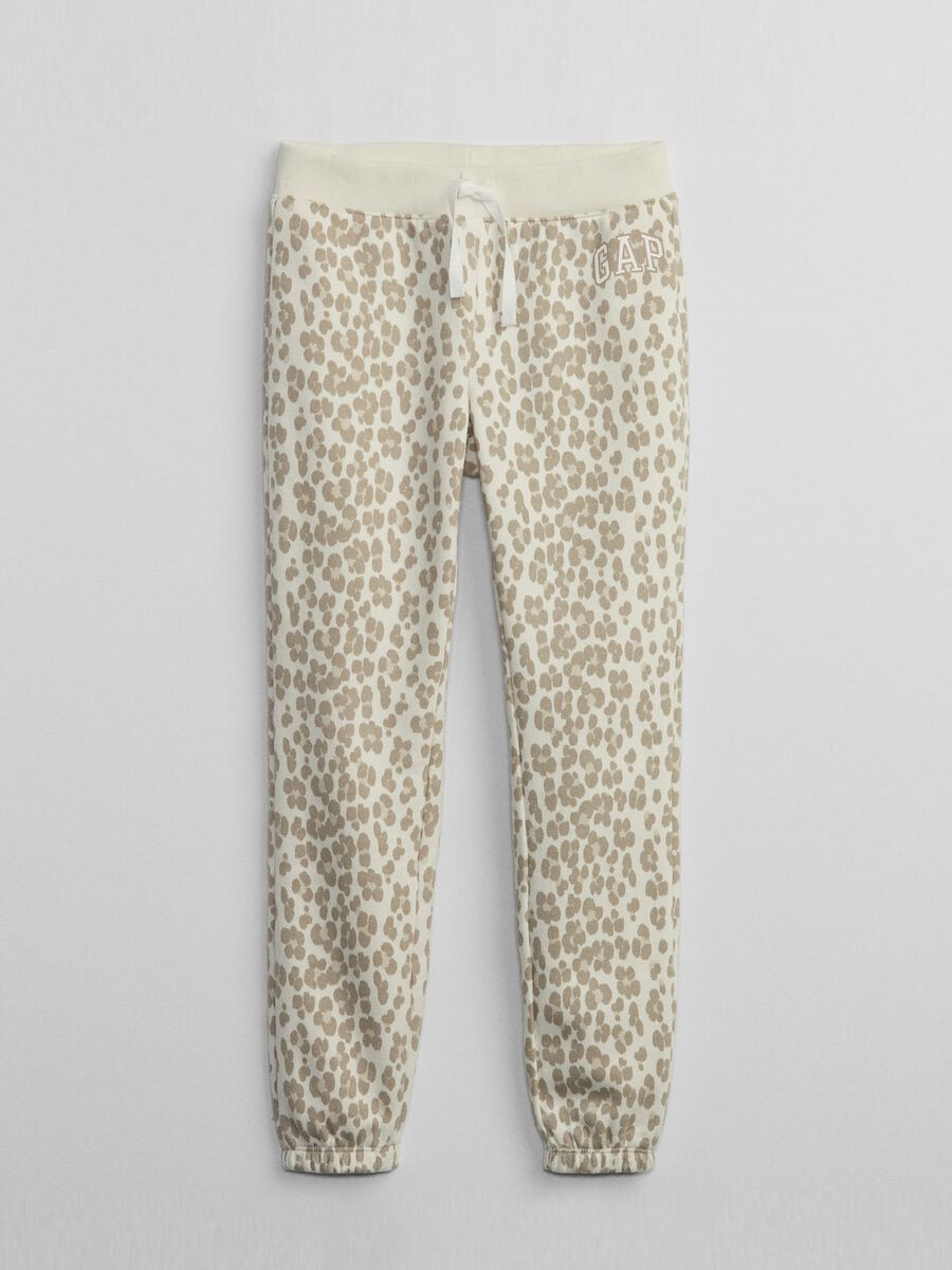 Joggers leopardati con stampa logo Bambina_0