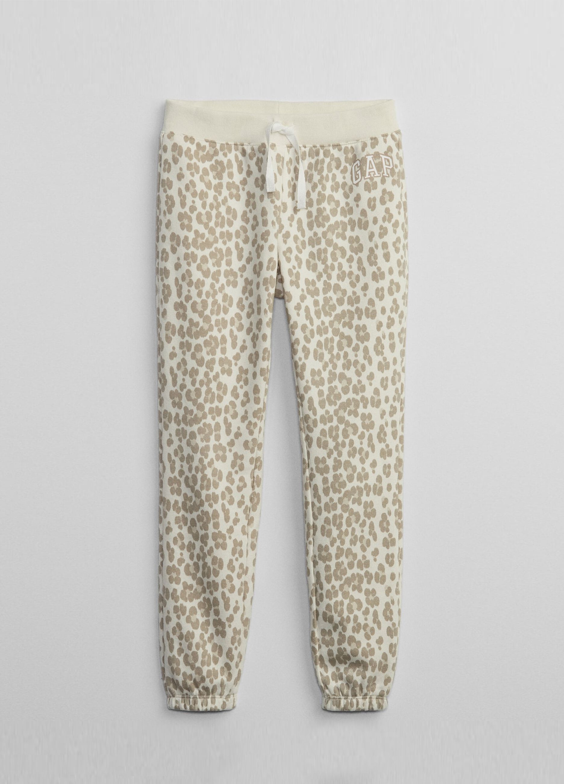 Joggers leopardati con stampa logo 