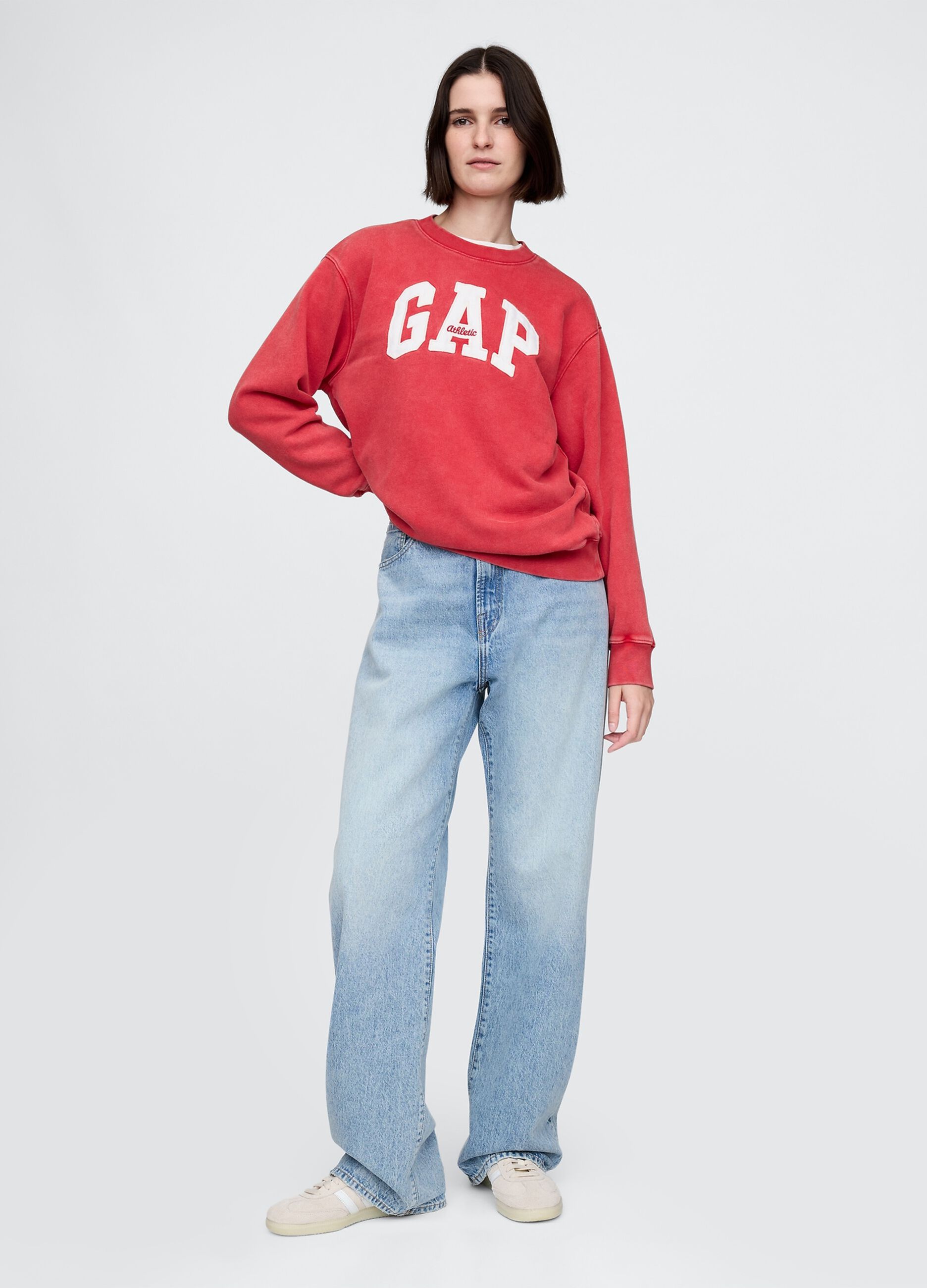 Felpa rossa con logo Gap_1