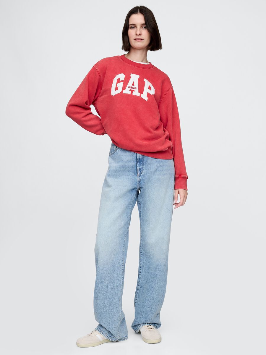 Felpa rossa con logo Gap Donna_1