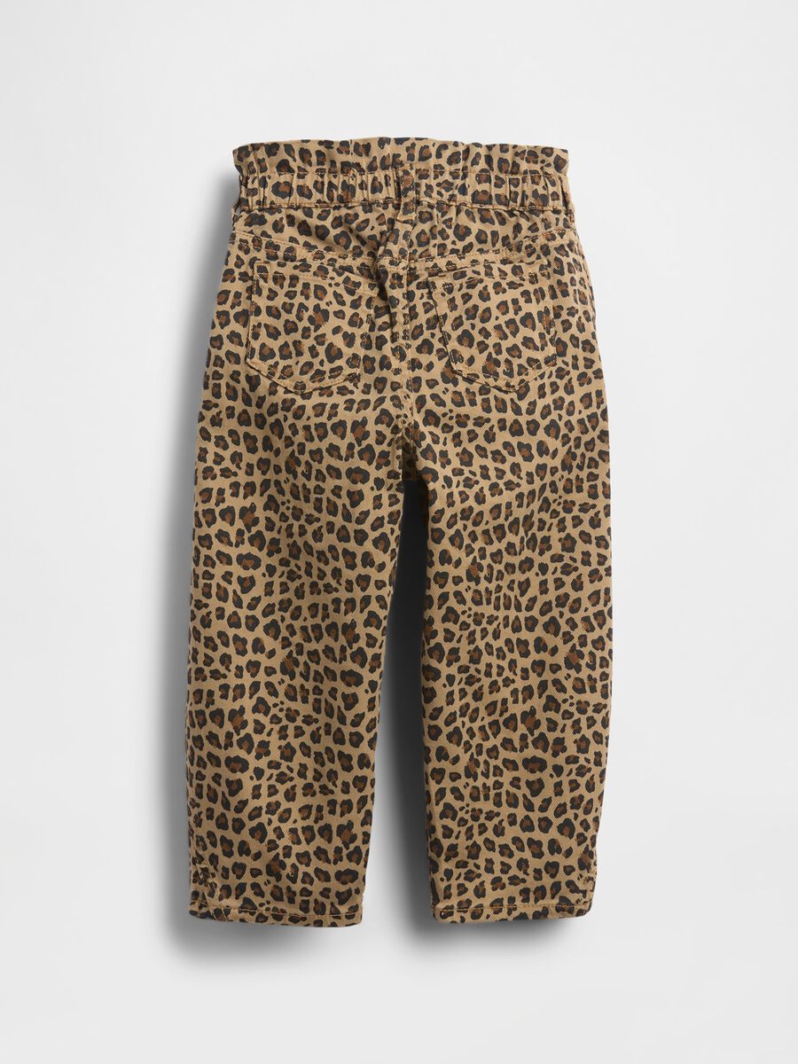 Beige trousers with leopard print Girl_2