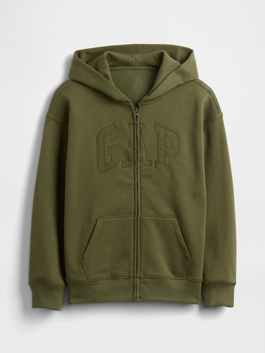 Green Hoodie with Full Zip Boy_4
