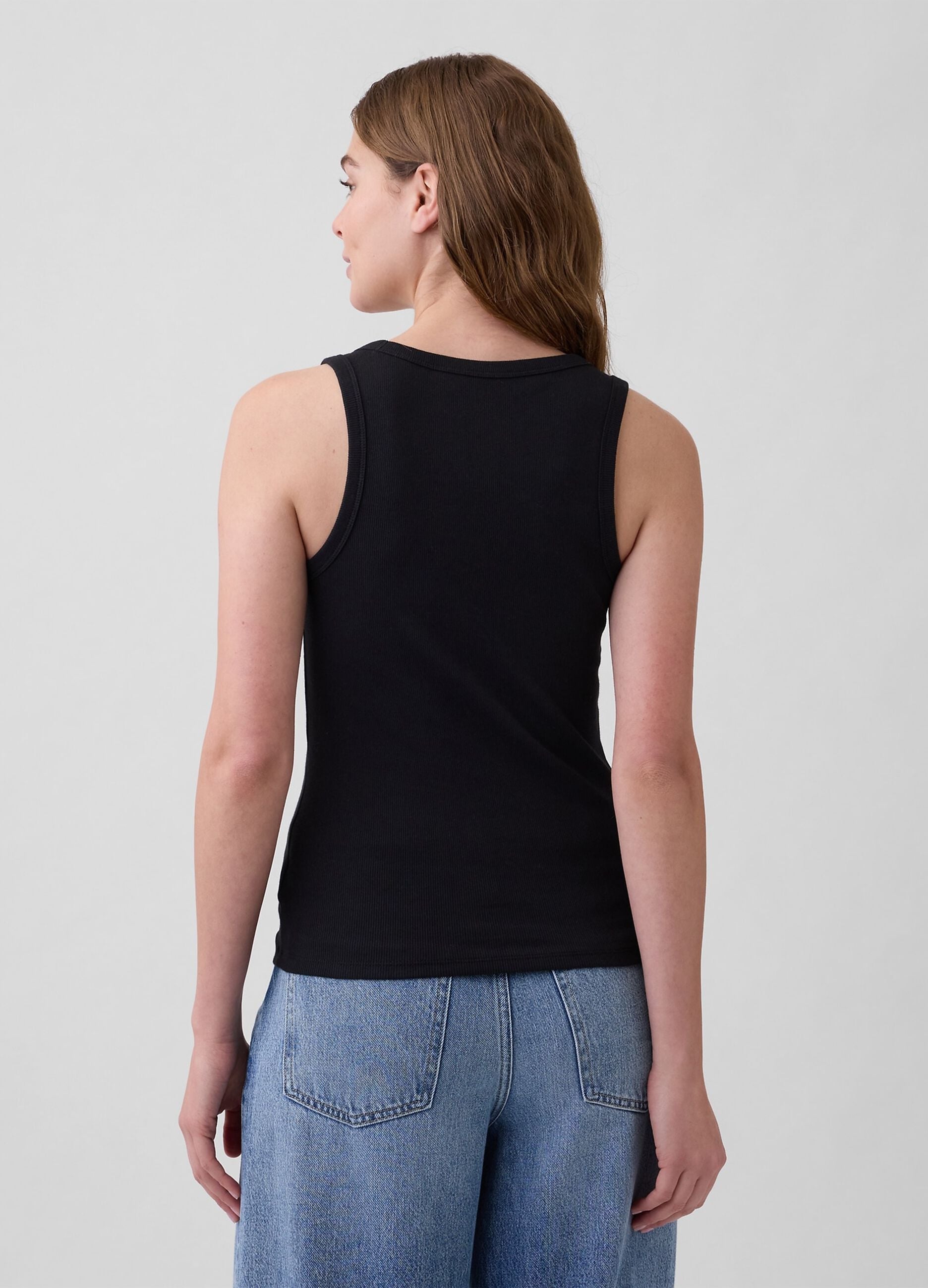 Tank top in cotone elasticizzato con logo GAP