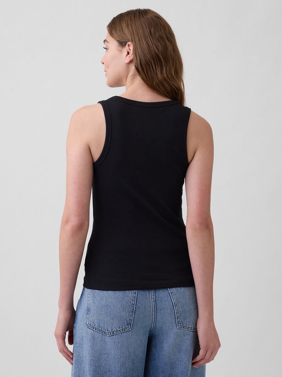 Tank top in cotone elasticizzato con logo GAP Donna_1